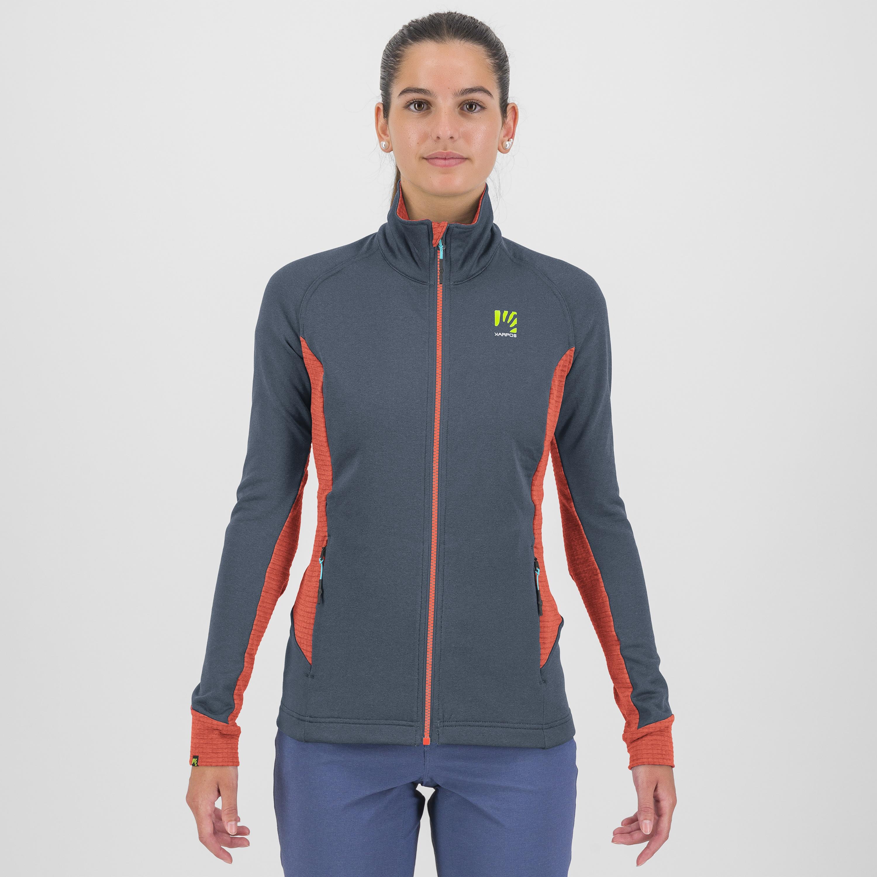 Pizzocco evo w full-zip fleece - vintage indigo/hot coral - karpos