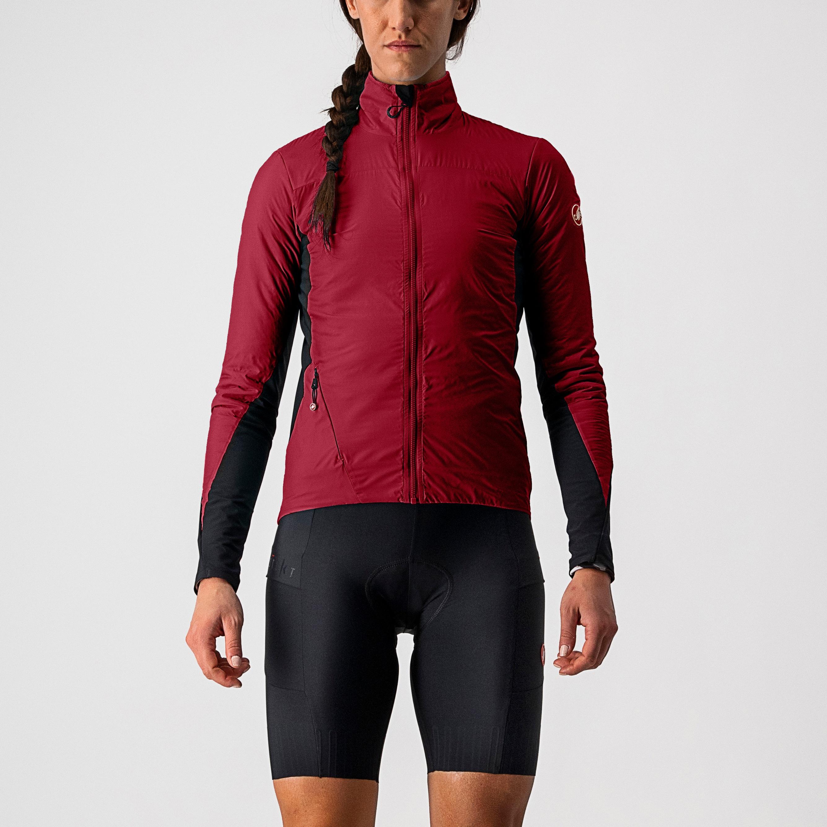 Unlimited w puffy jacket - bordeaux/black-brilliant pink - castelli