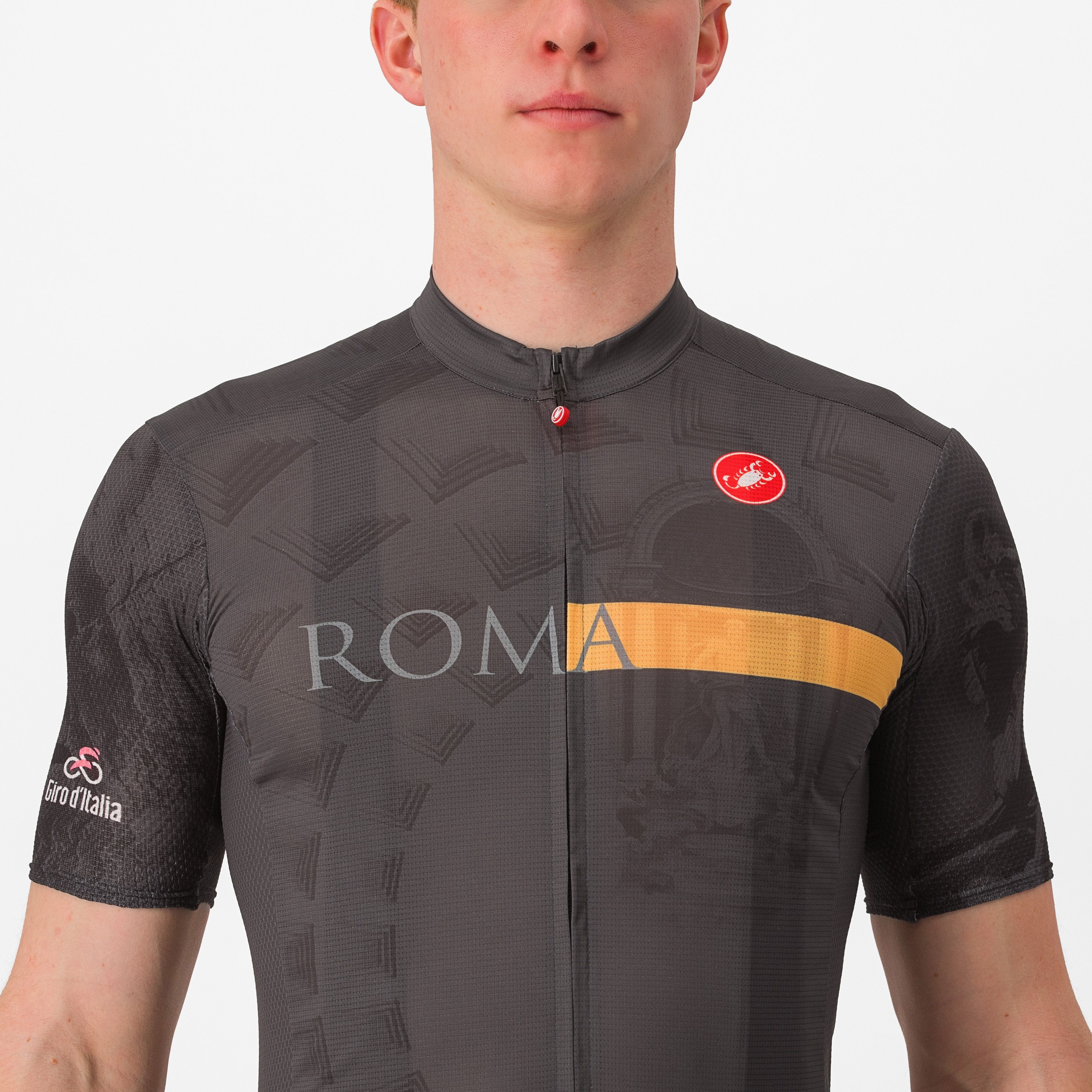 #giro roma jersey - antracite/dark gray/giallo - castelli