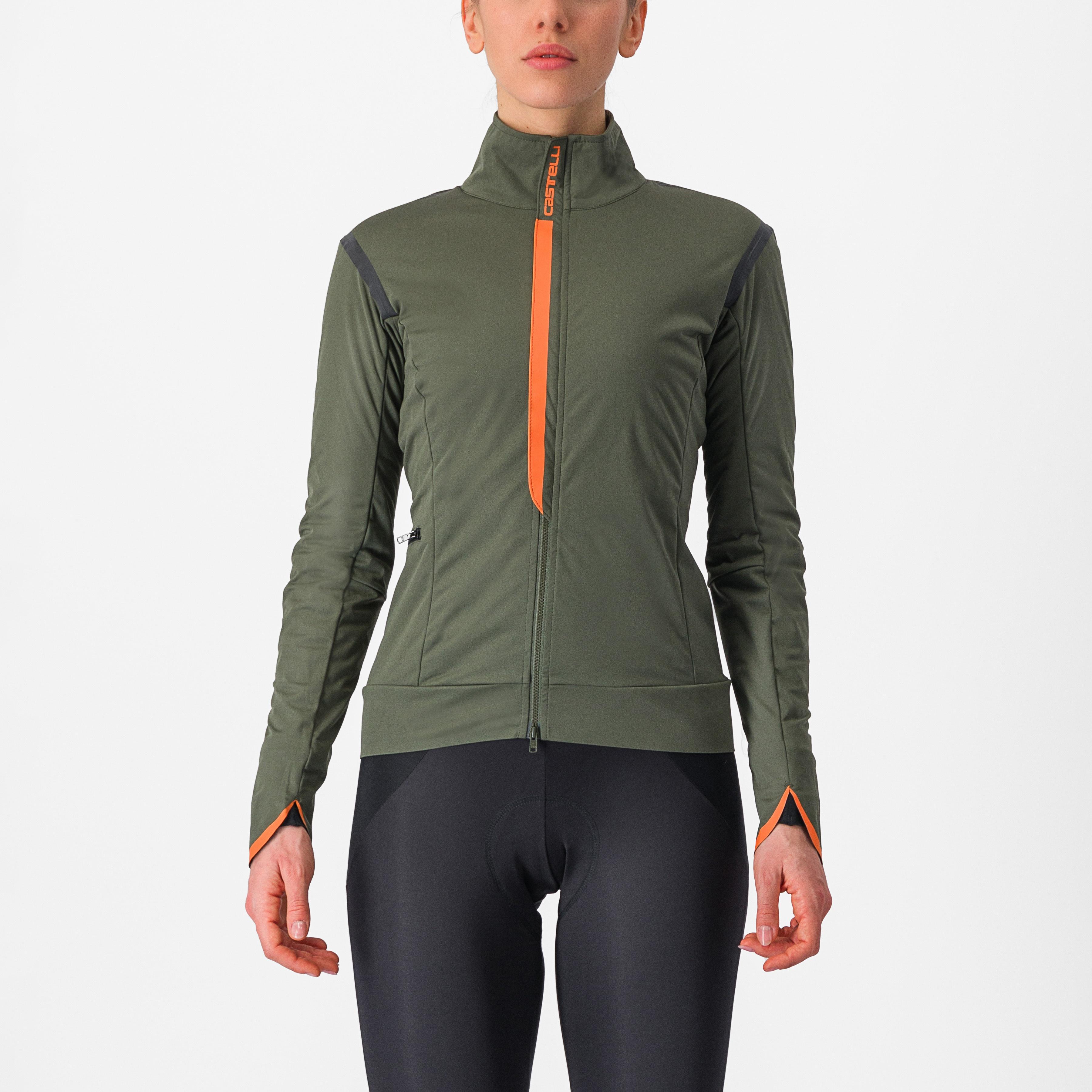 Alpha ultimate insulated w jacket - military green/melon - castelli