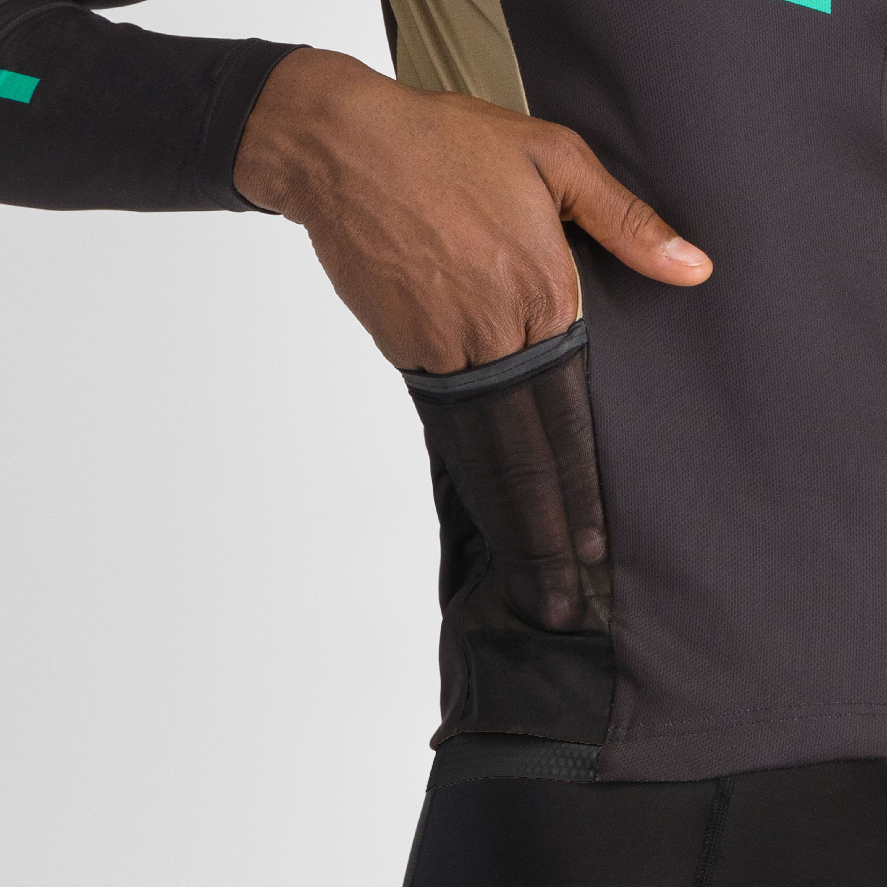 Breakout supergiara thermal jersey - black huckleberry olive green - sportful