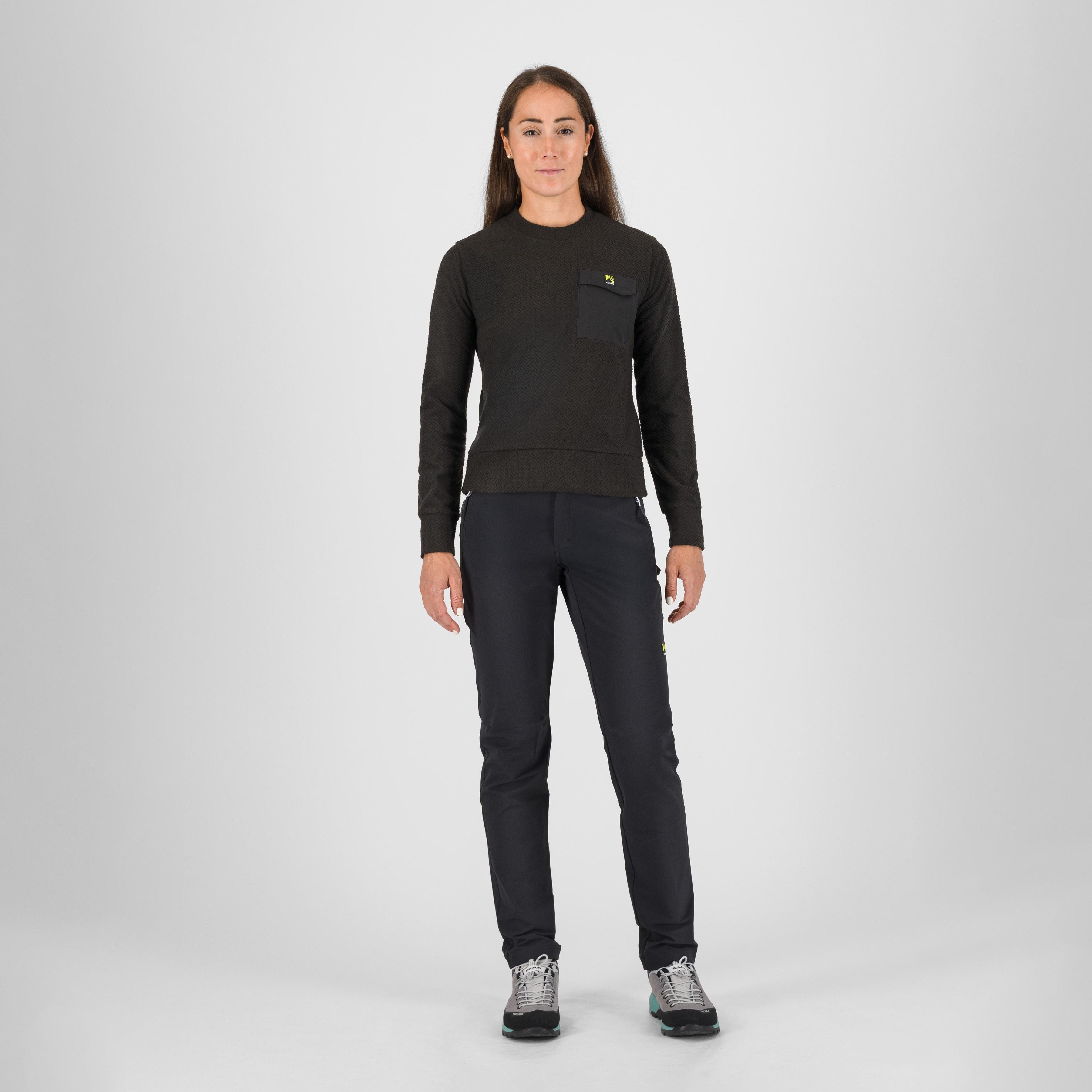 Mesdi' w crewneck fleece - black - karpos