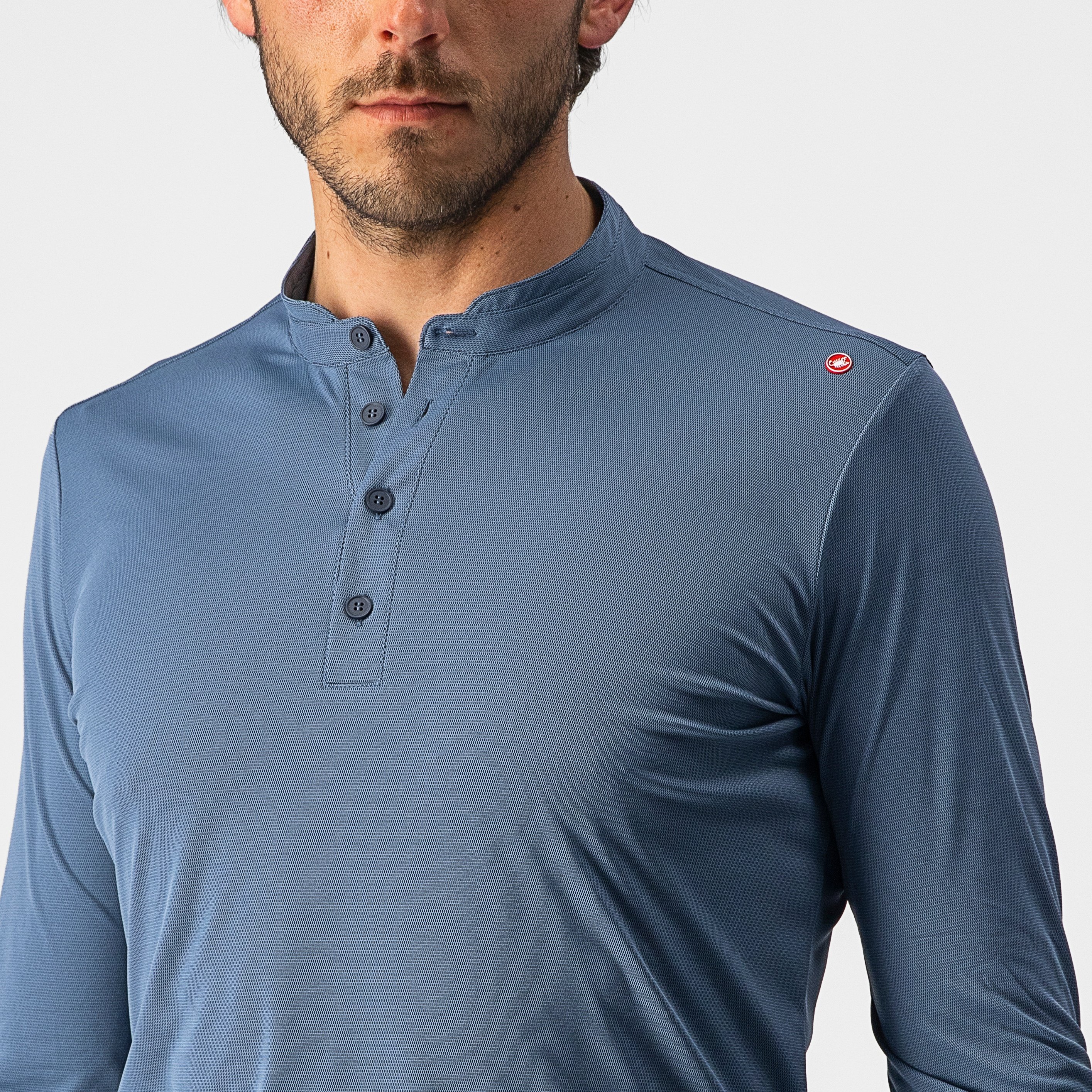 Tech 2 henley ls - light steel blue - castelli