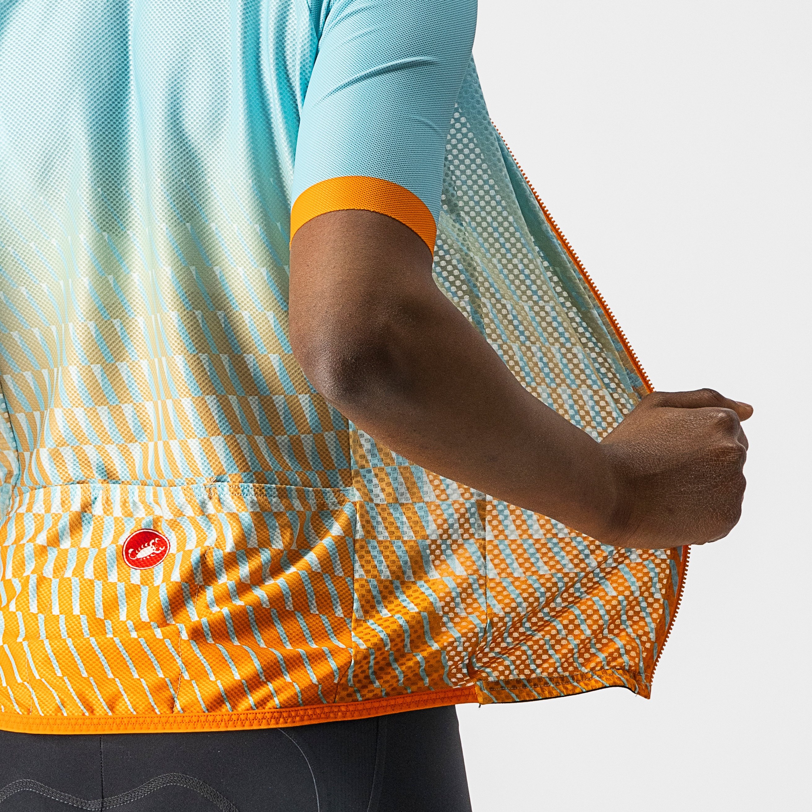Climber's 2,0 w jersey - sky light/light acqua-pop oran - castelli