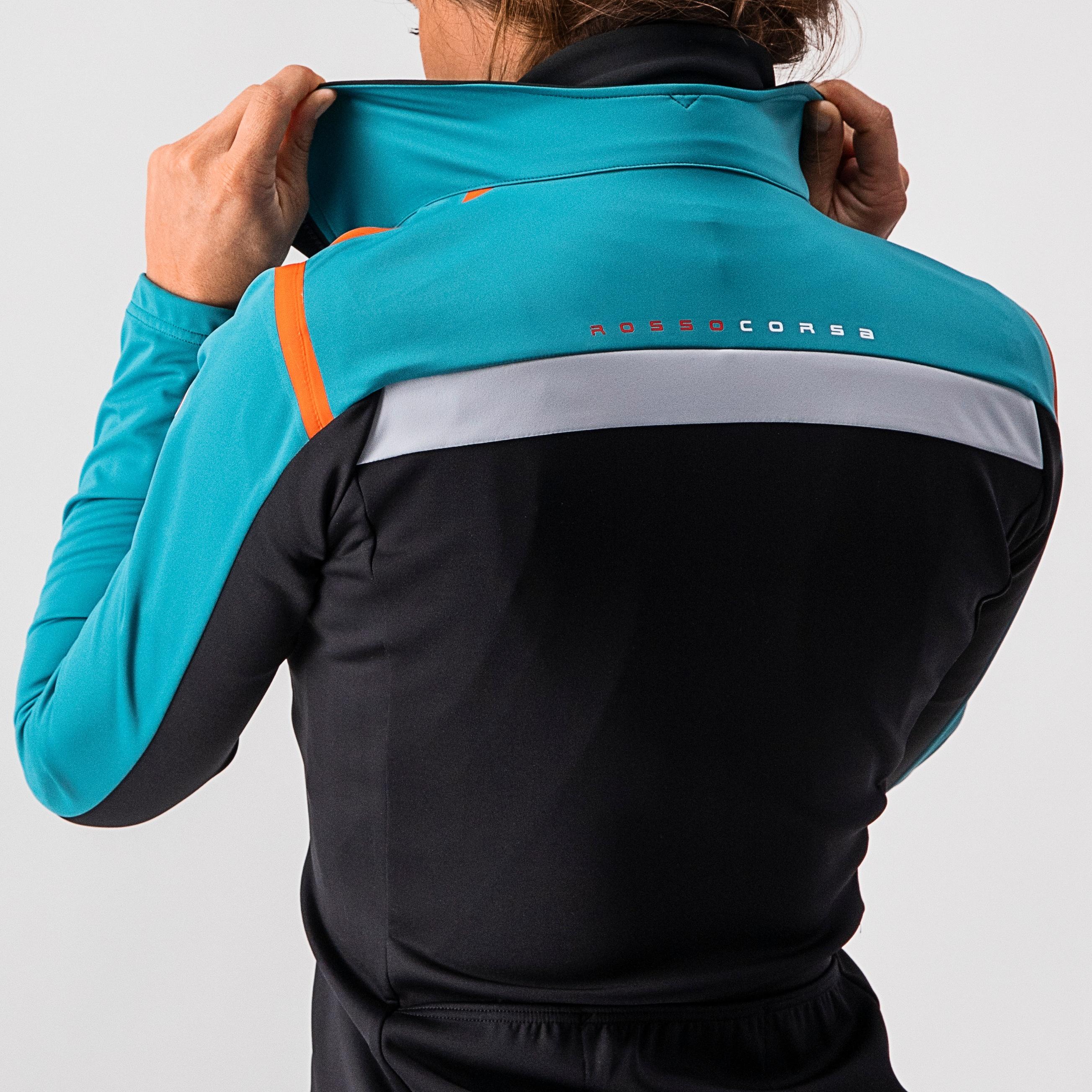 Alpha ros 2 w light jacket - teal blue/black-fiery red - castelli