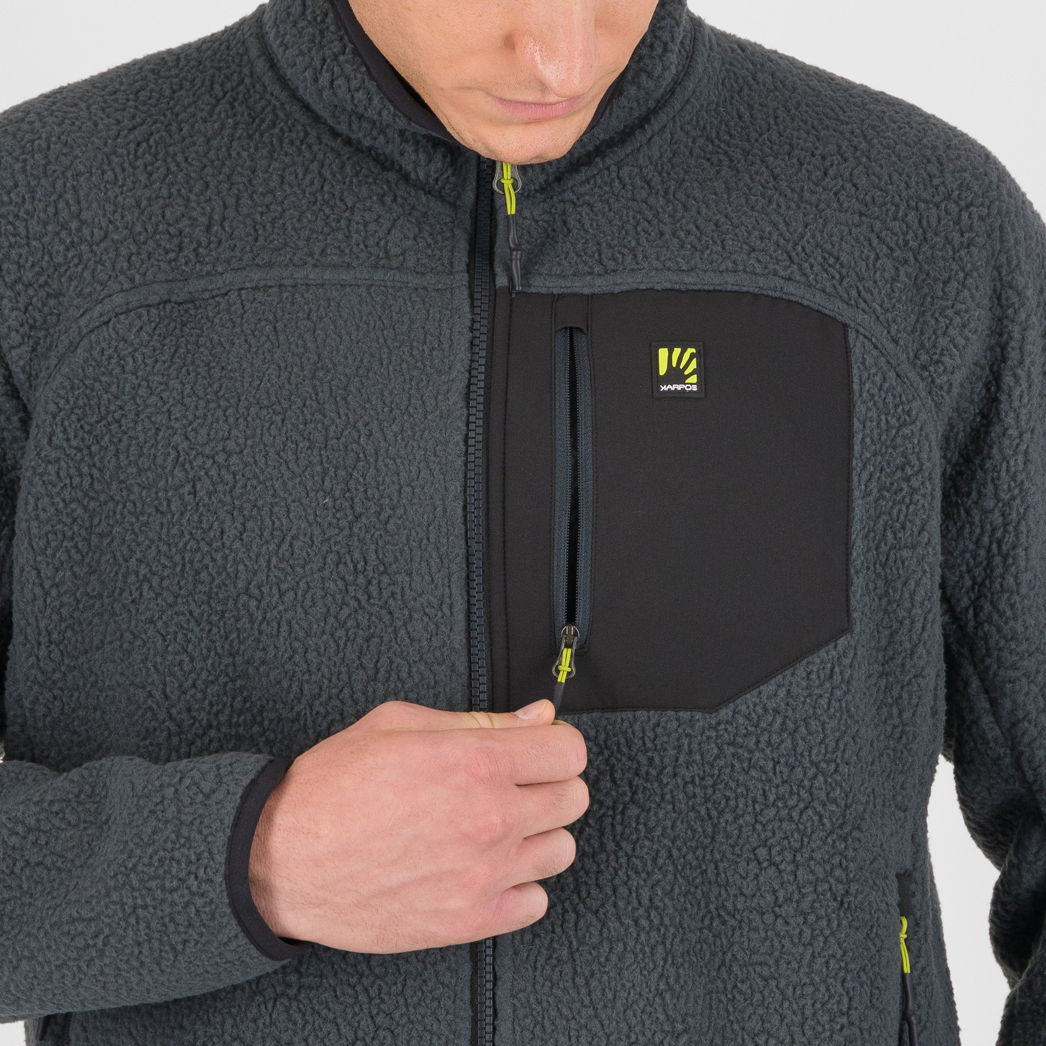 Moiazza retrò fleece - woodl.gray/black - karpos