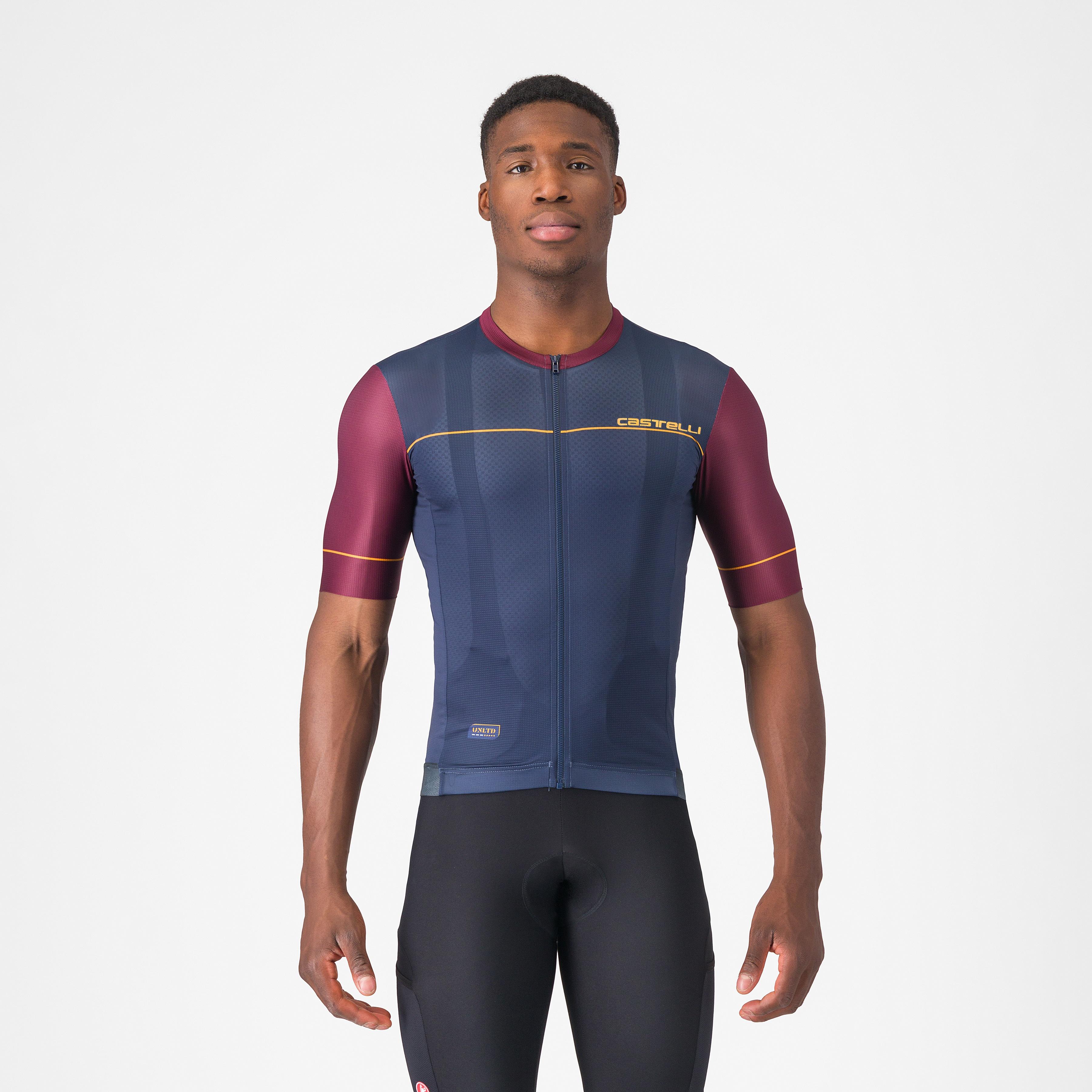 Unlimited endurance 2 jersey - belgian blue/deep bordeaux-viv - castelli