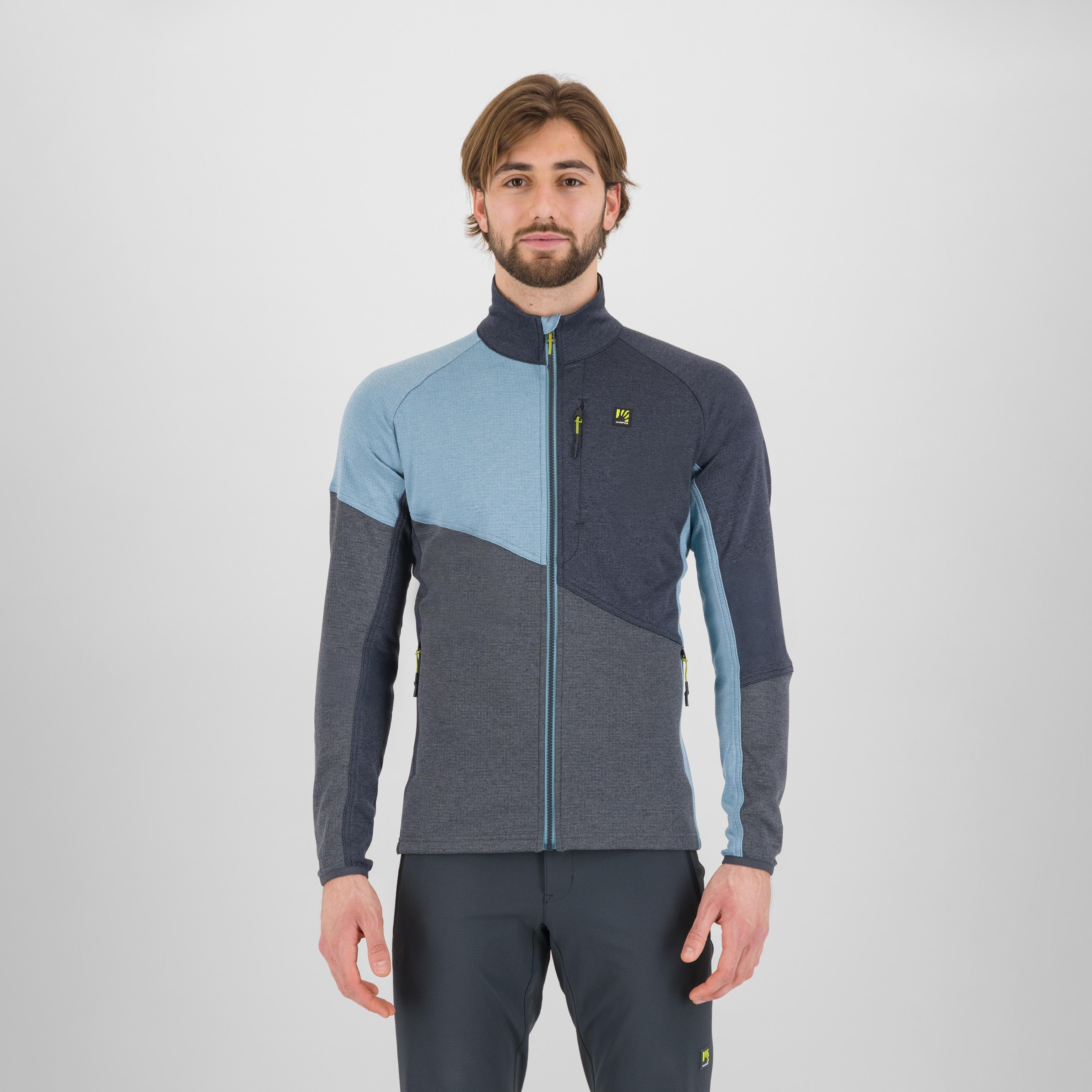 Federa full-zip fleece - woodl.gray/black/smoke blue - karpos
