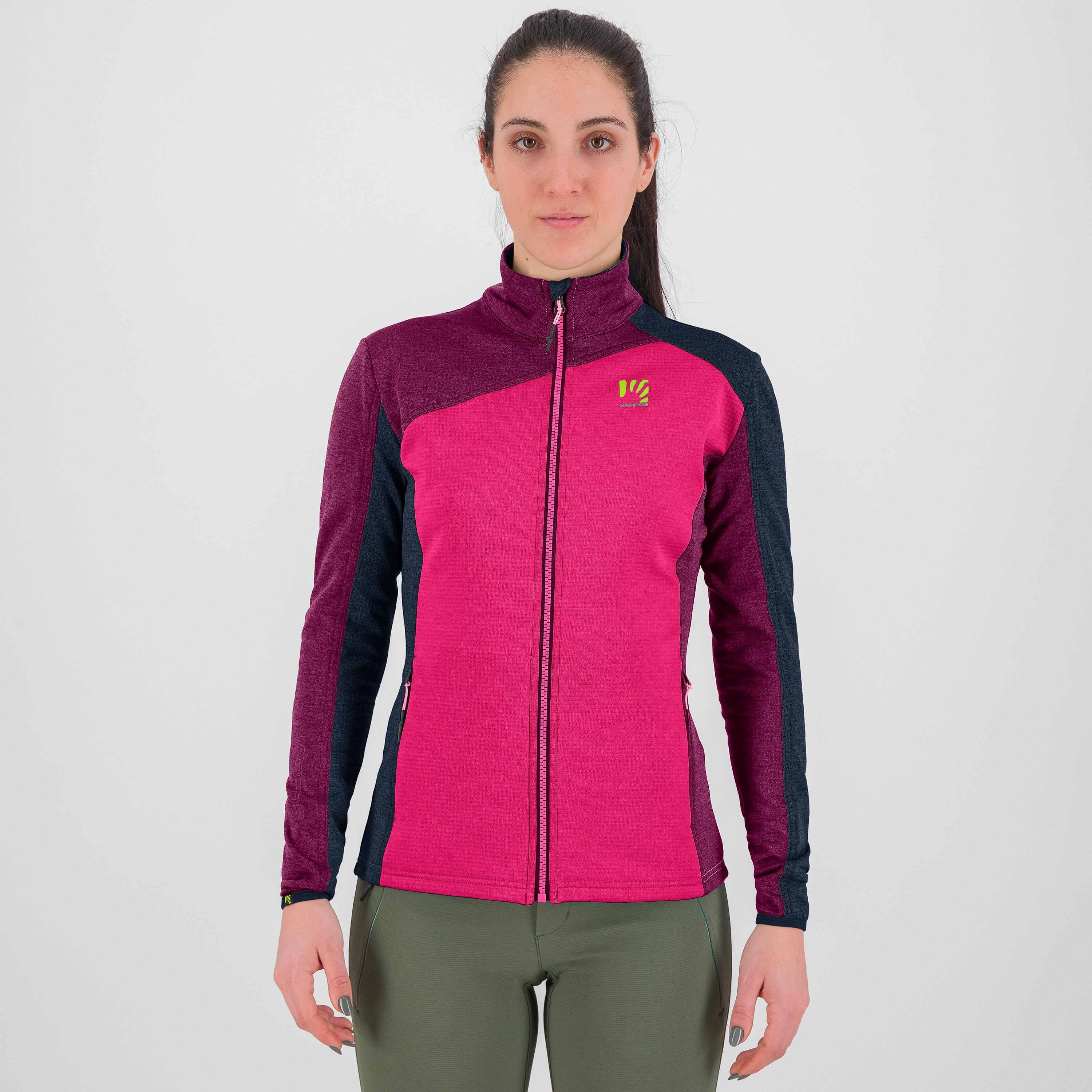 Federa full-zip w fleece - pink/boysenberry/vulcan - karpos