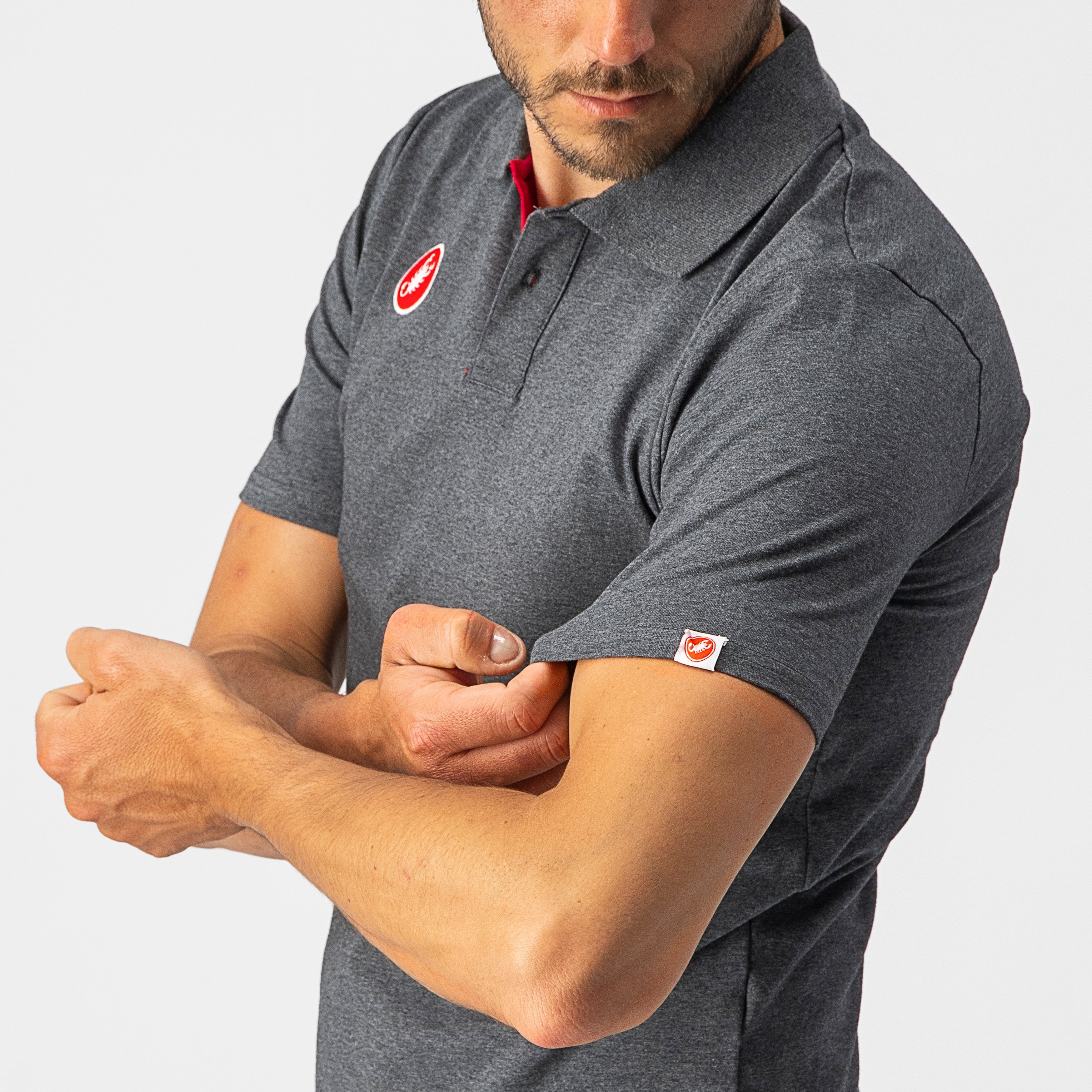 Race day polo - melange gray - castelli