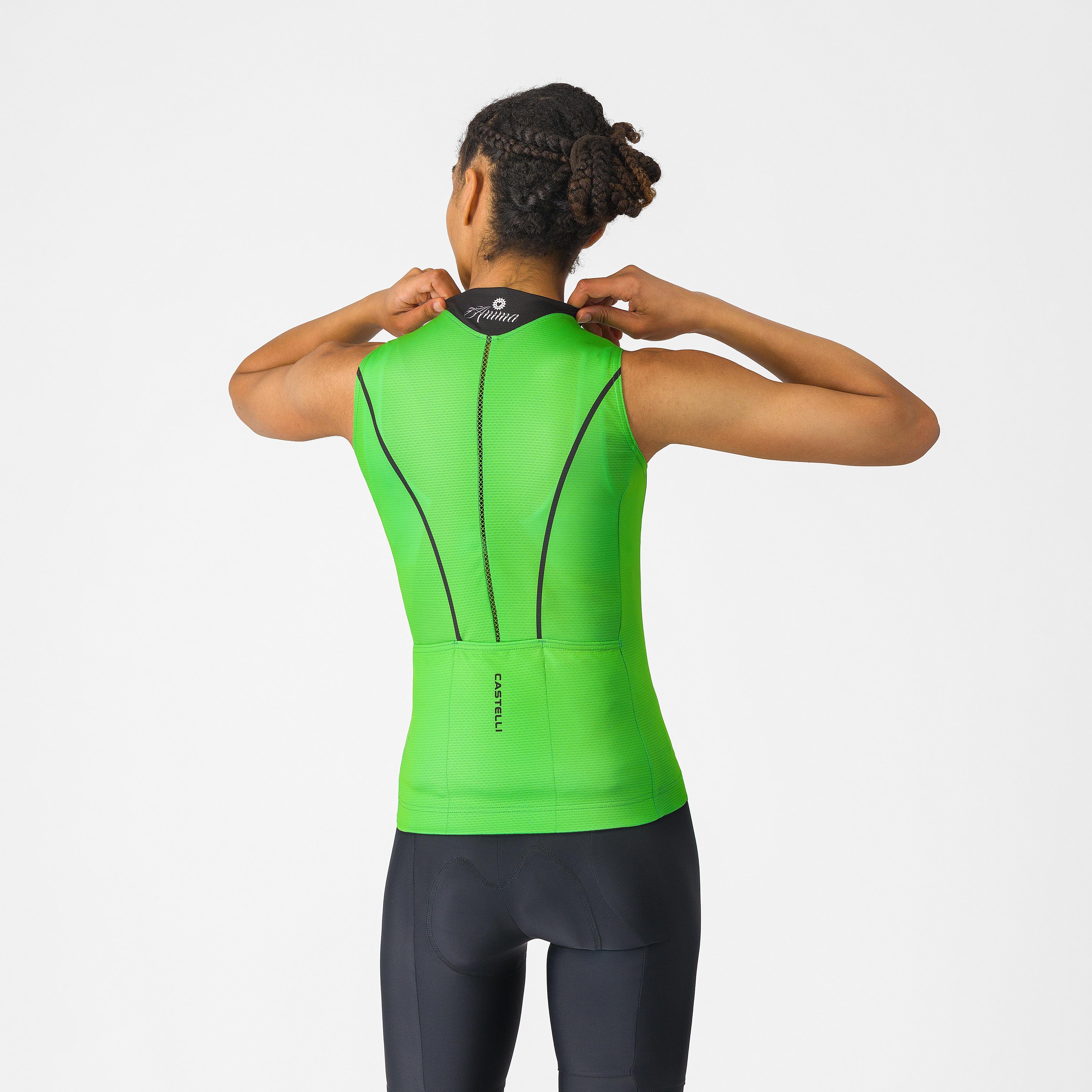 Anima flow sleeveless - kelly green/black - castelli