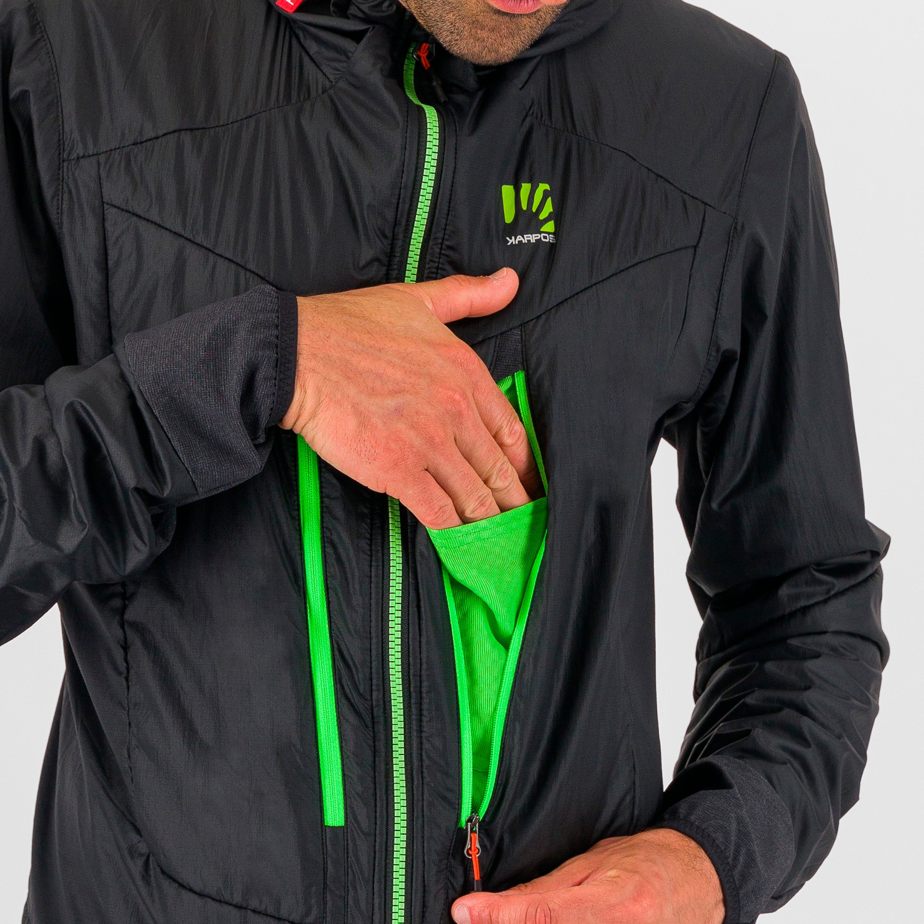K-performance hybrid jacket - black/jasmine green - karpos