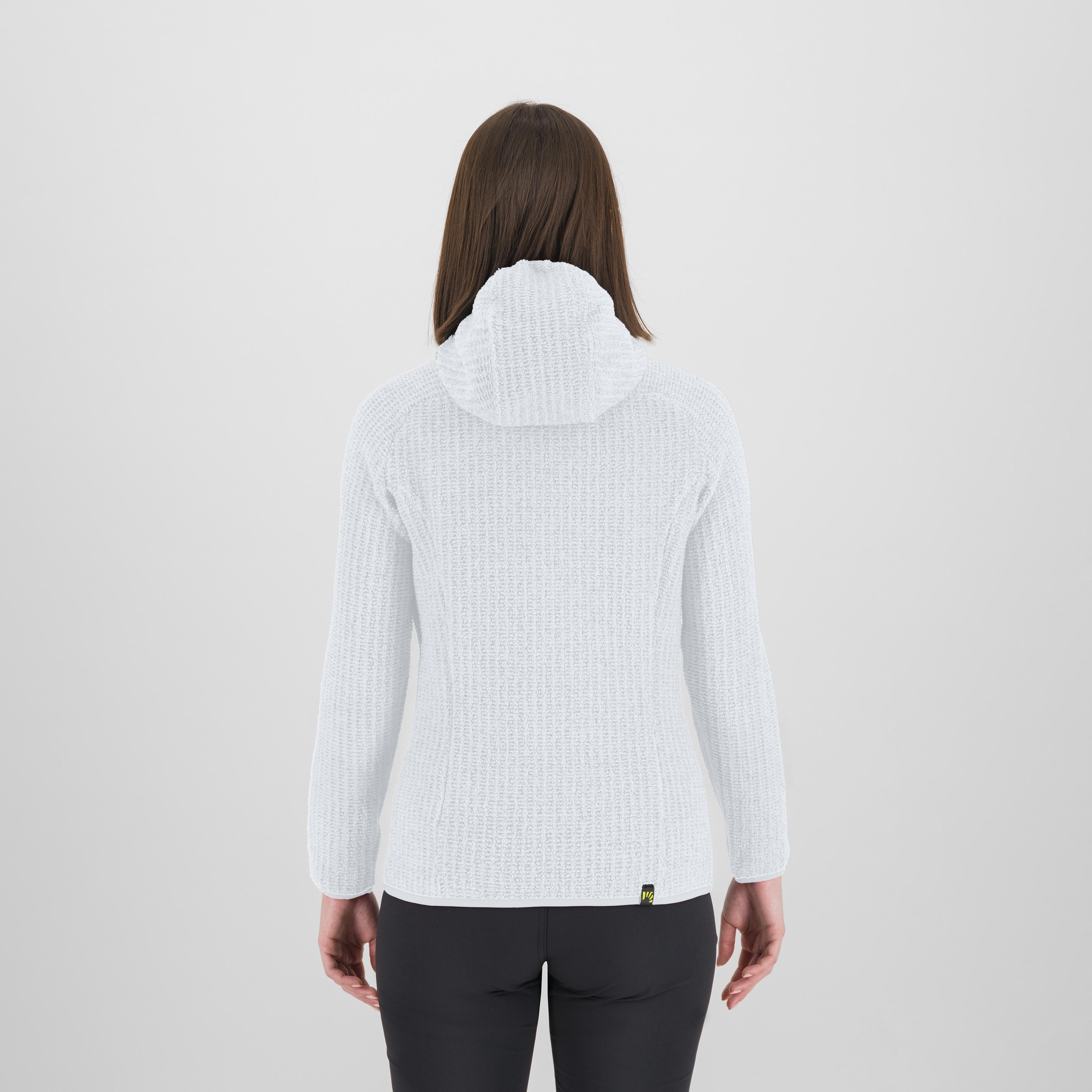 Rocchetta evo hoodie w fleece - bright white/black - karpos