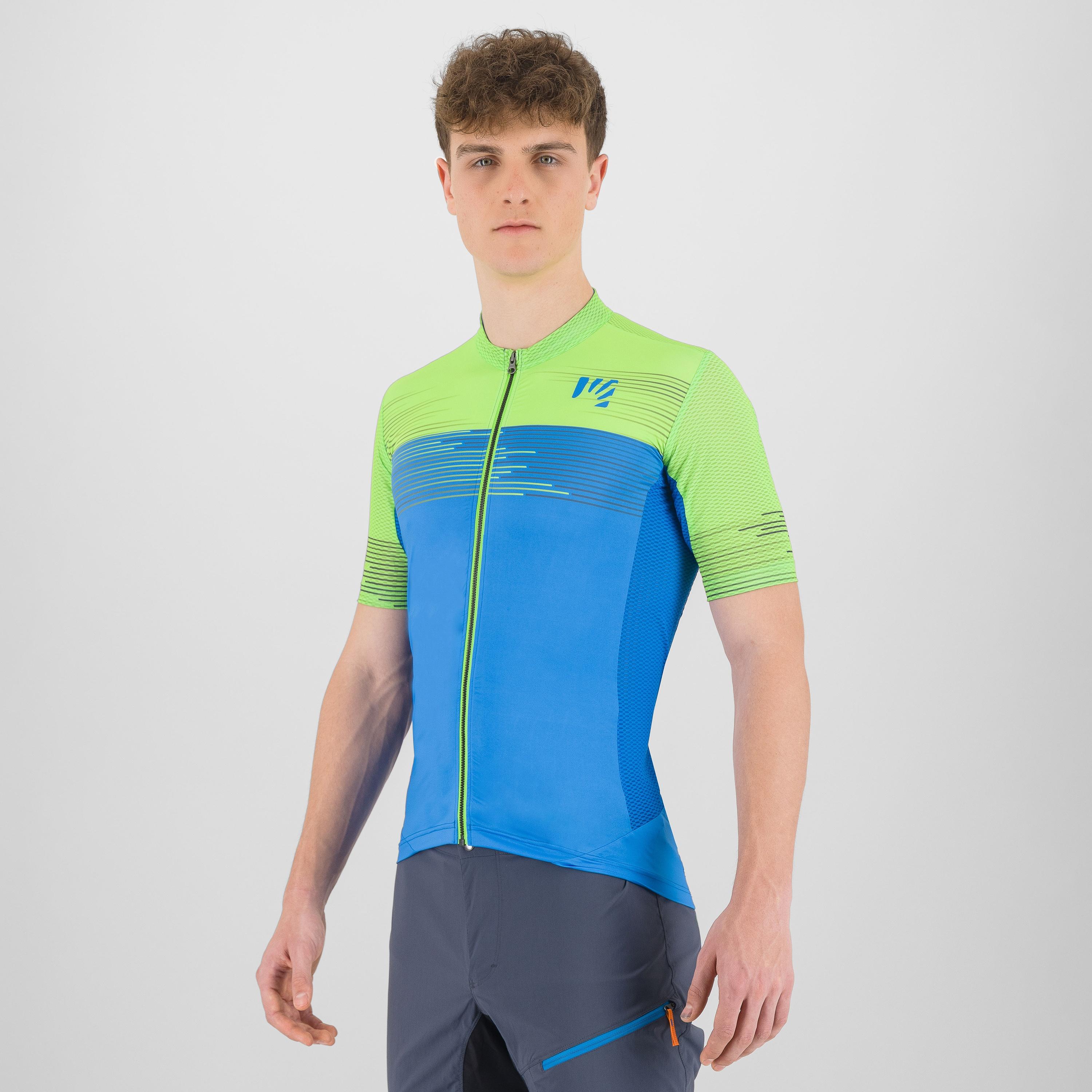 Green fire jersey - indigo b/green fluo - karpos