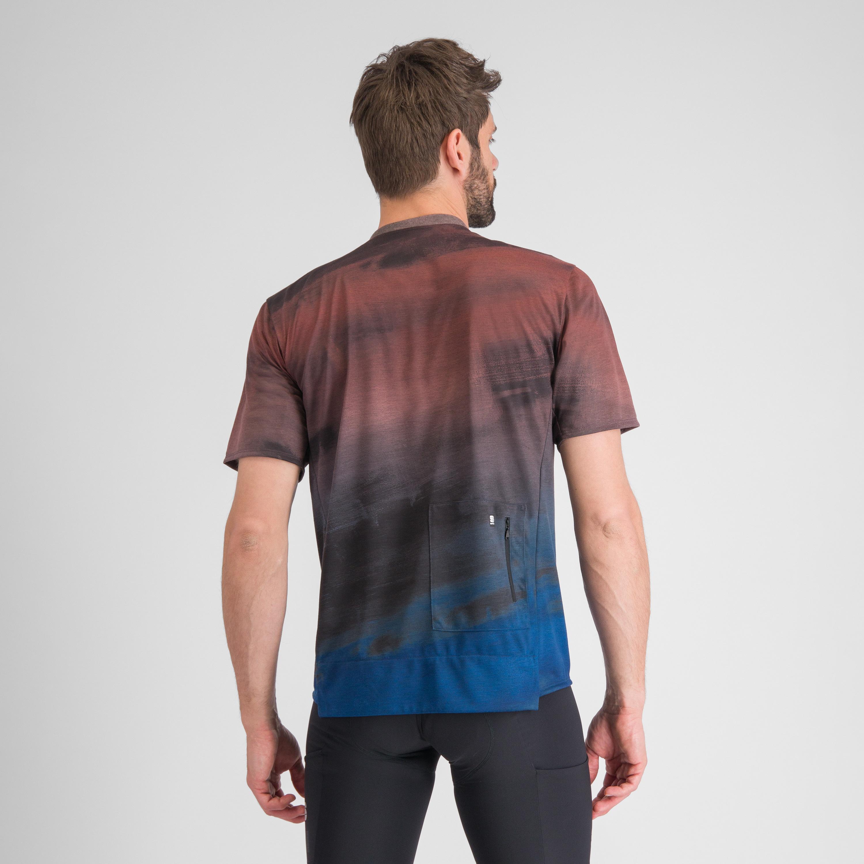 Flow giara tee - berry blue/cayenna red - sportful