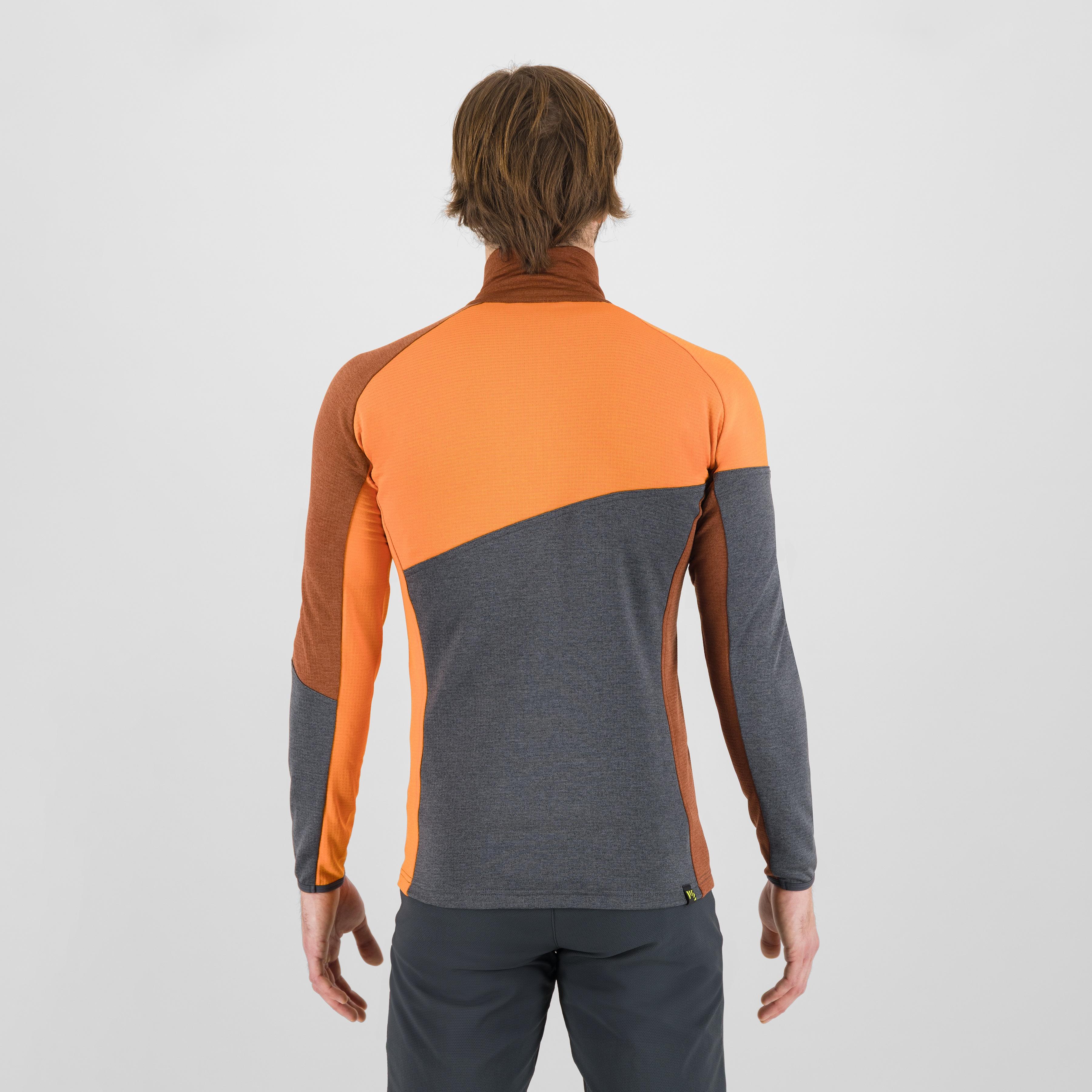 Federa half-zip fleece - woodl.gray/mahogany/vibr.orang - karpos