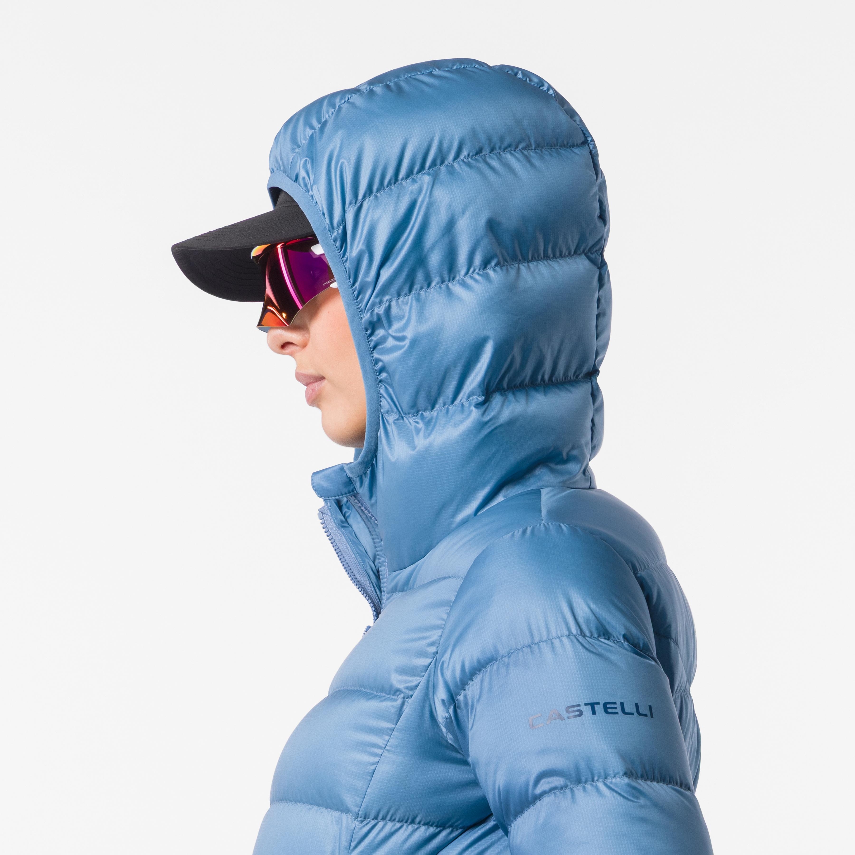 Down puffer w jacket - metallic blue - castelli