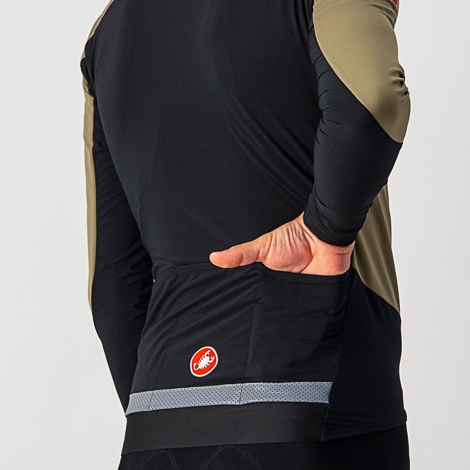 Beta ros jacket - olive green/black-fiery red - castelli