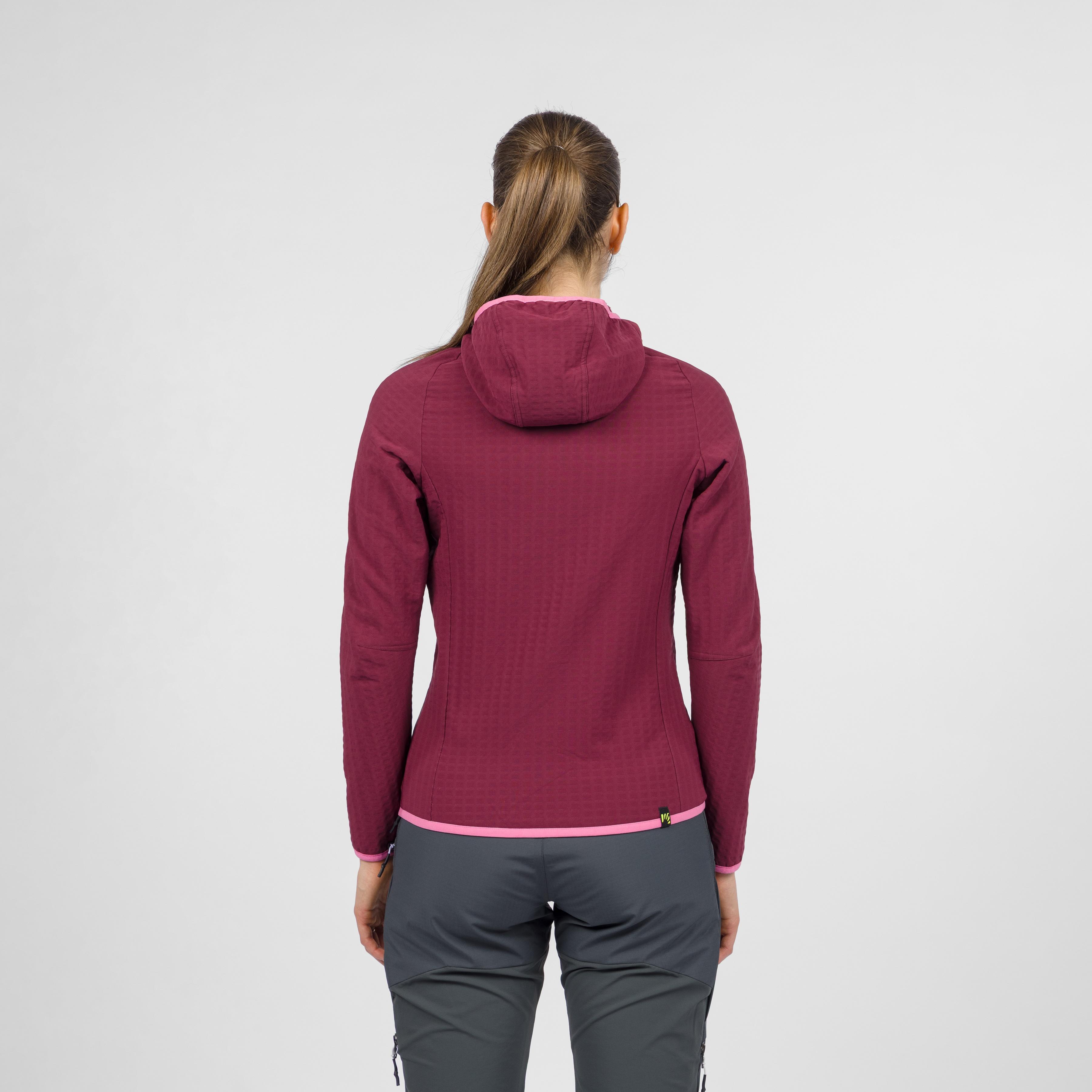 Marmolada evo hoodie w fleece - crimson/pink power - karpos