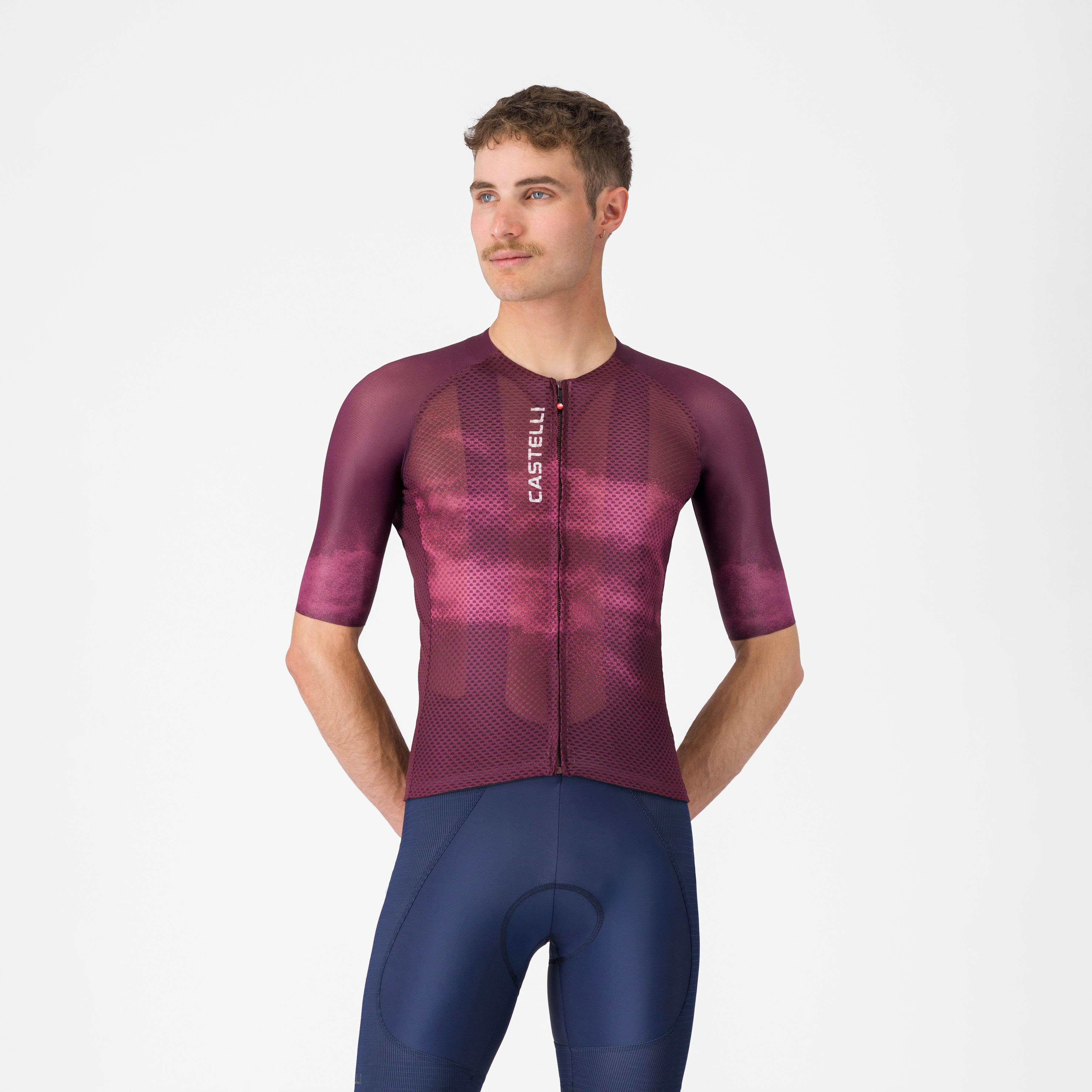 Climber's a/c jersey - deep bordeaux/white - castelli