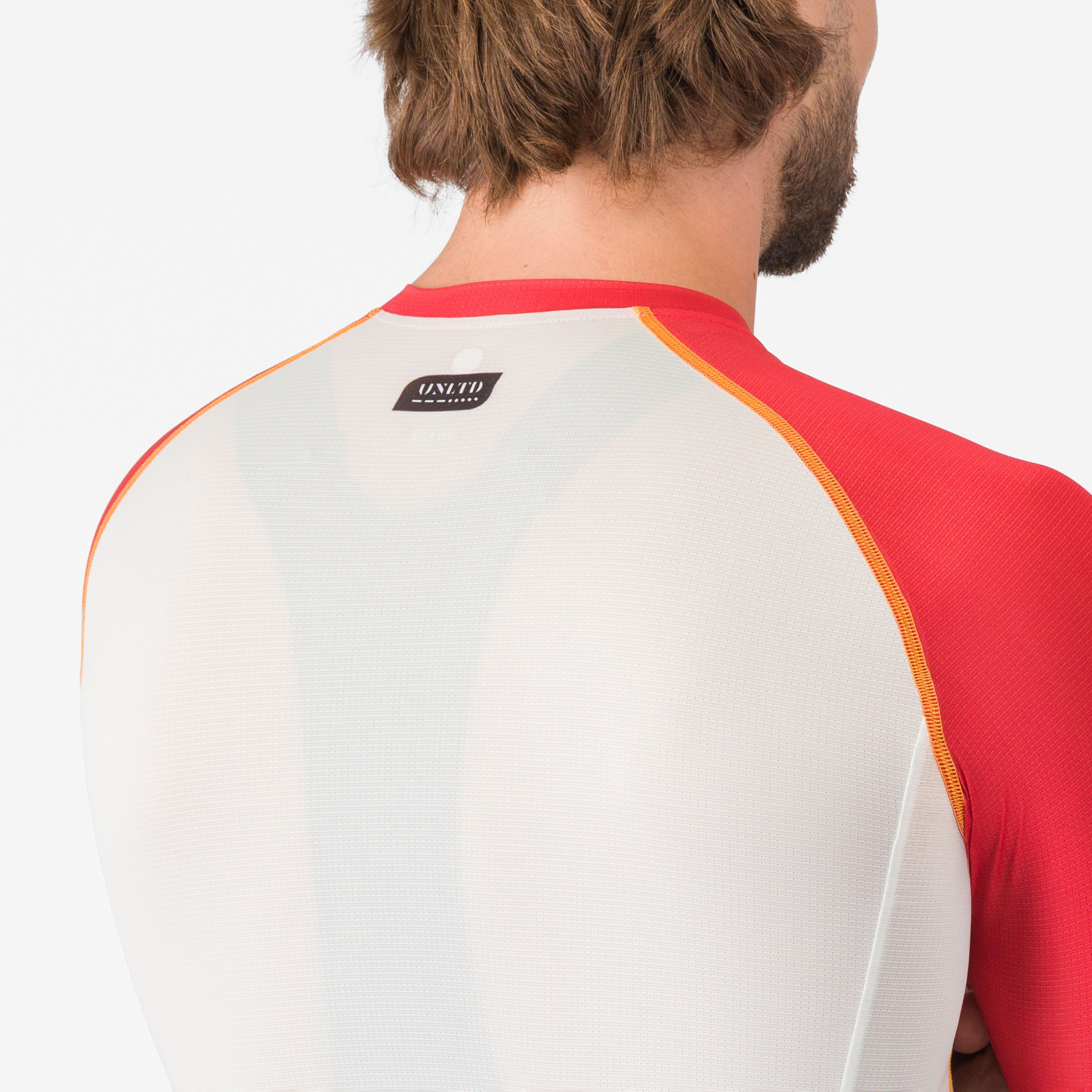 Unlimited endurance 3 jersey - ivory/rich red-vivid orange - castelli