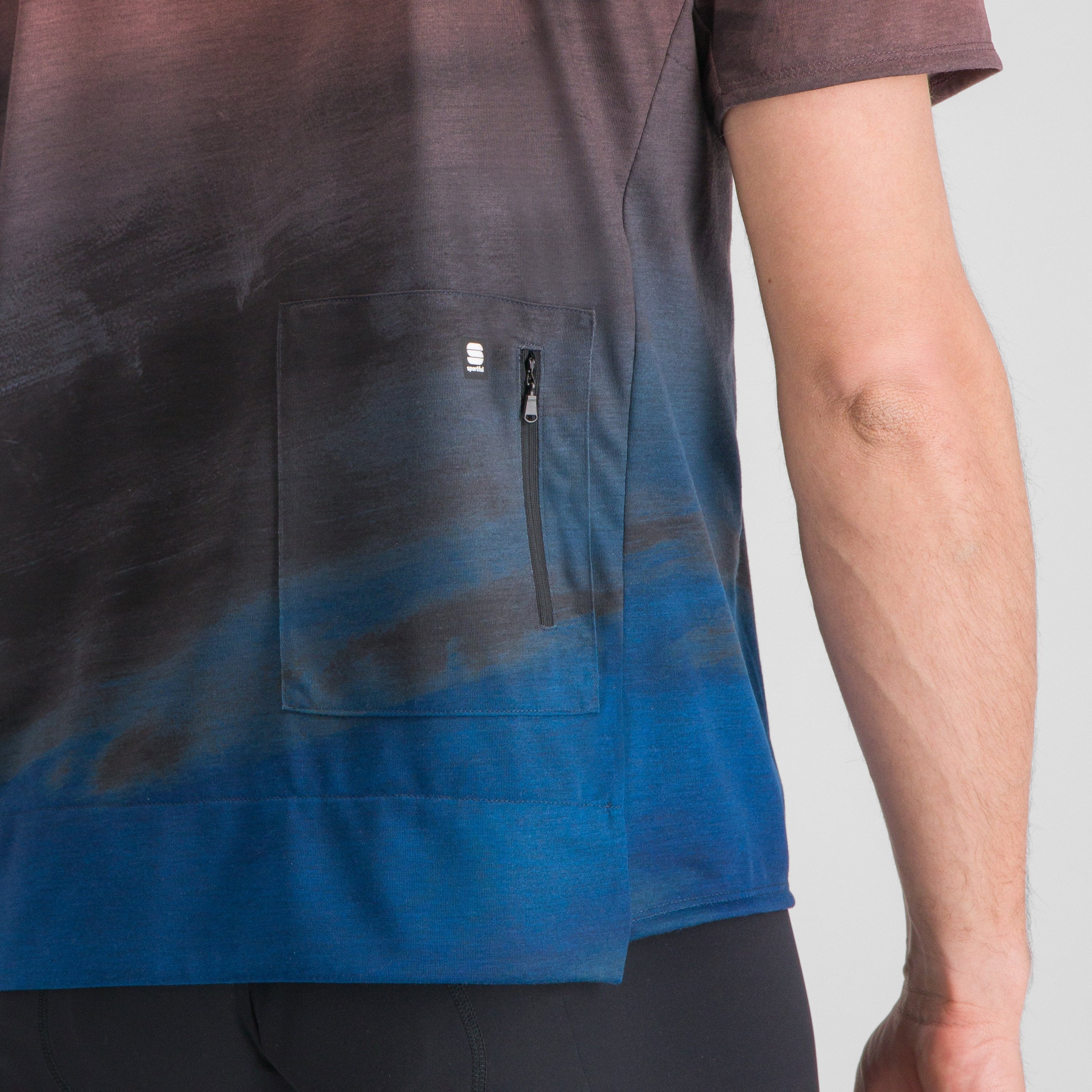 Flow giara tee - berry blue/cayenna red - sportful