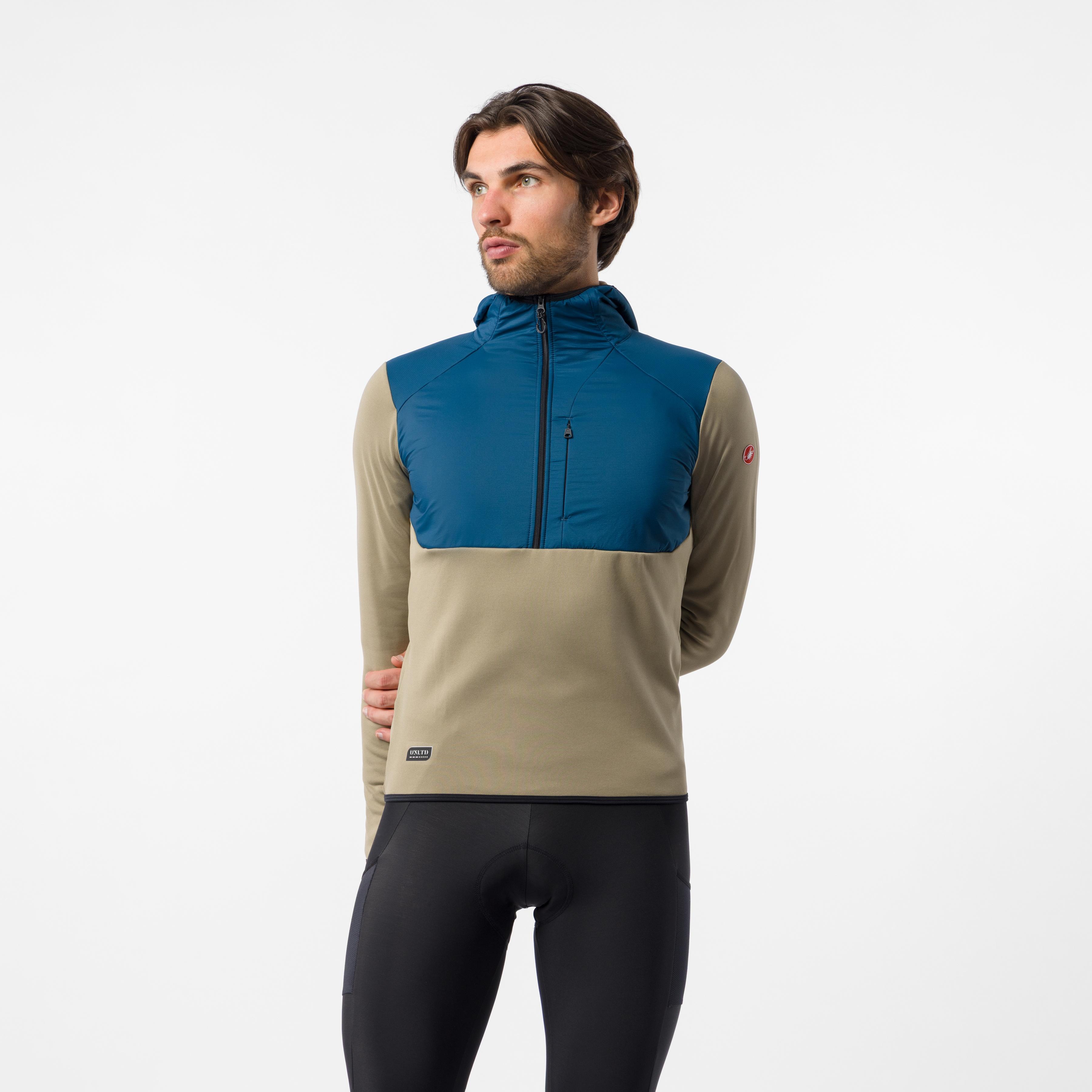 Unltd roam hoodie - olive green/teal blue - castelli