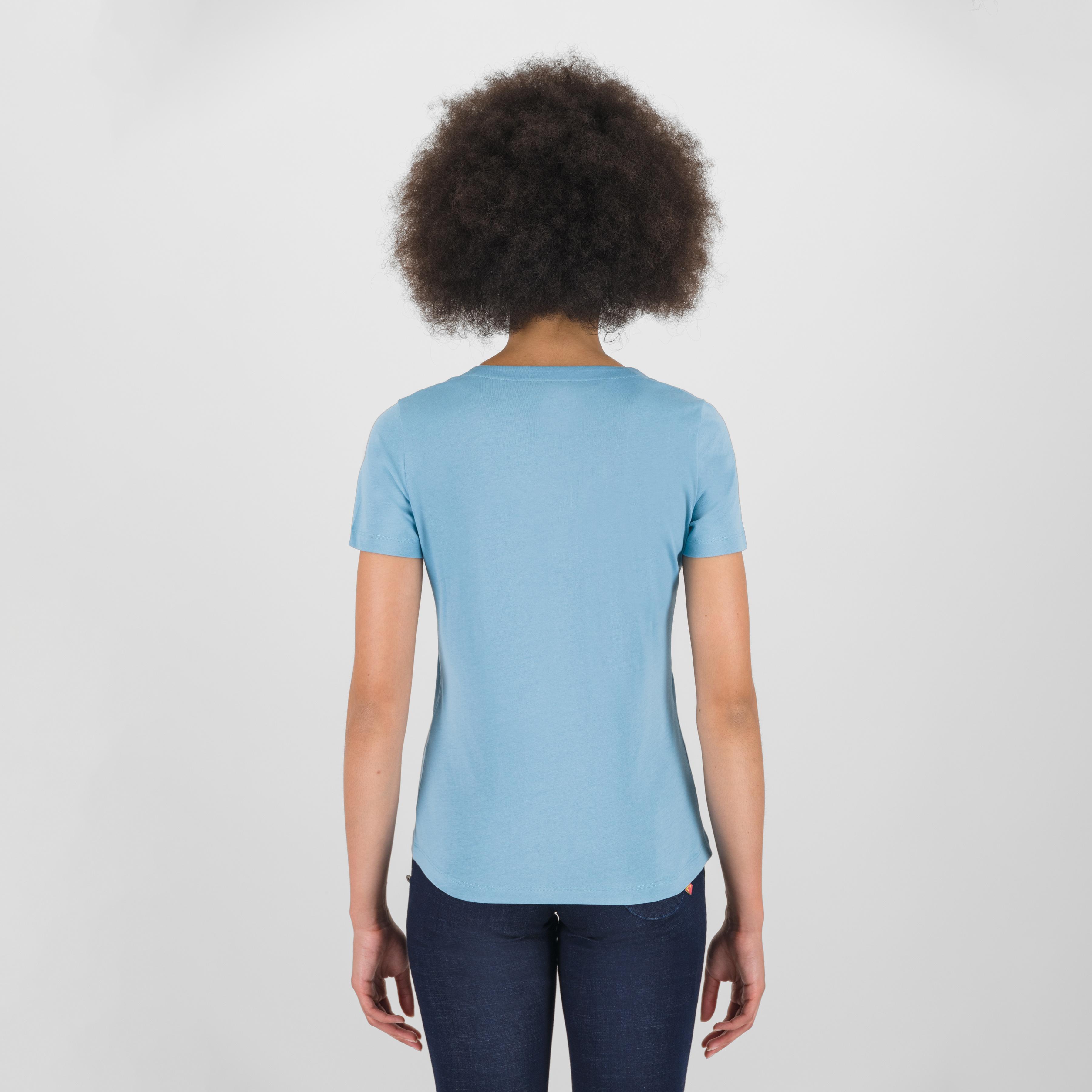 Loma cotton w t-shirt - delphinium / logo print - karpos