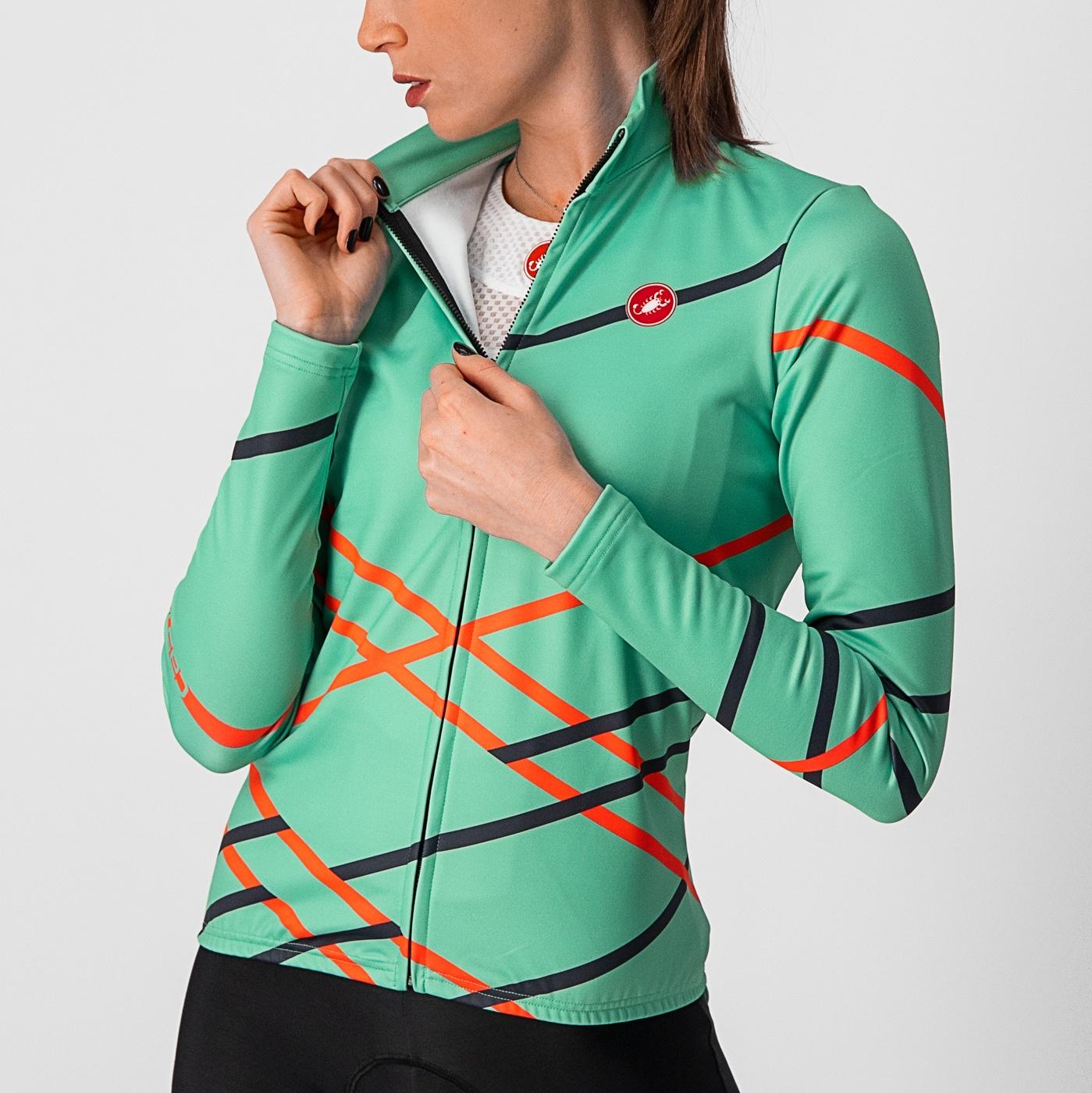 Diagonal jersey fz - jade green/brilliant pink-dark - castelli