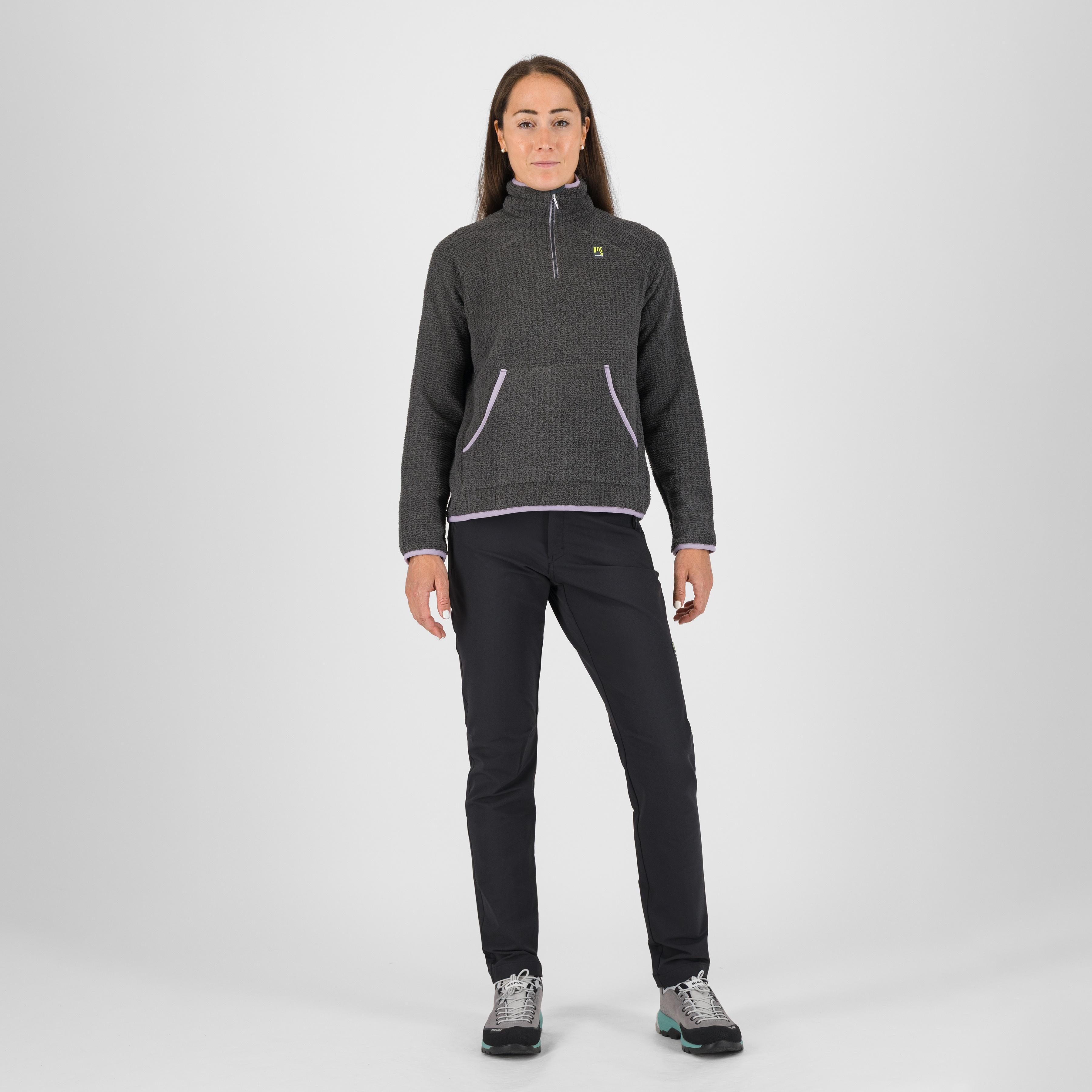 Rocchetta half zip w fleece - woodl.gray/lavender - karpos