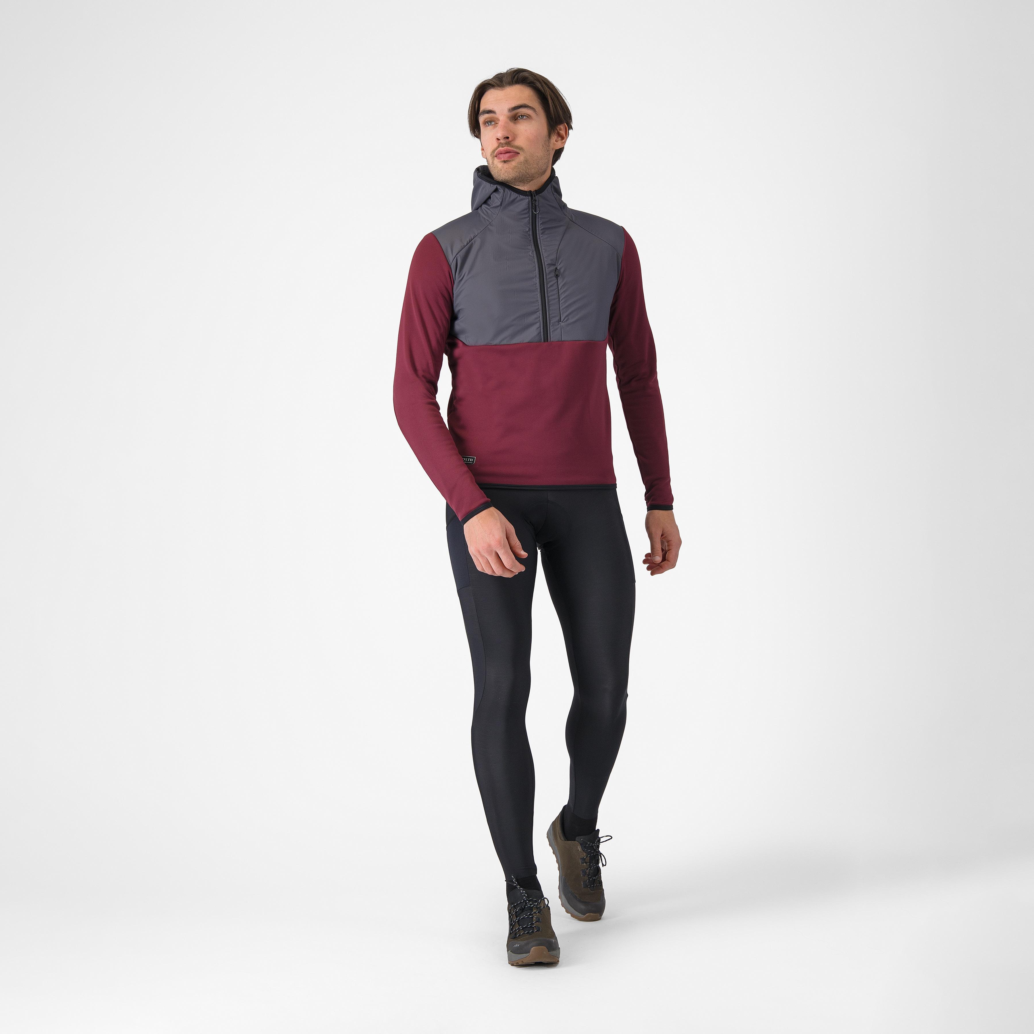 Unltd roam hoodie - bordeaux/lead gray - castelli