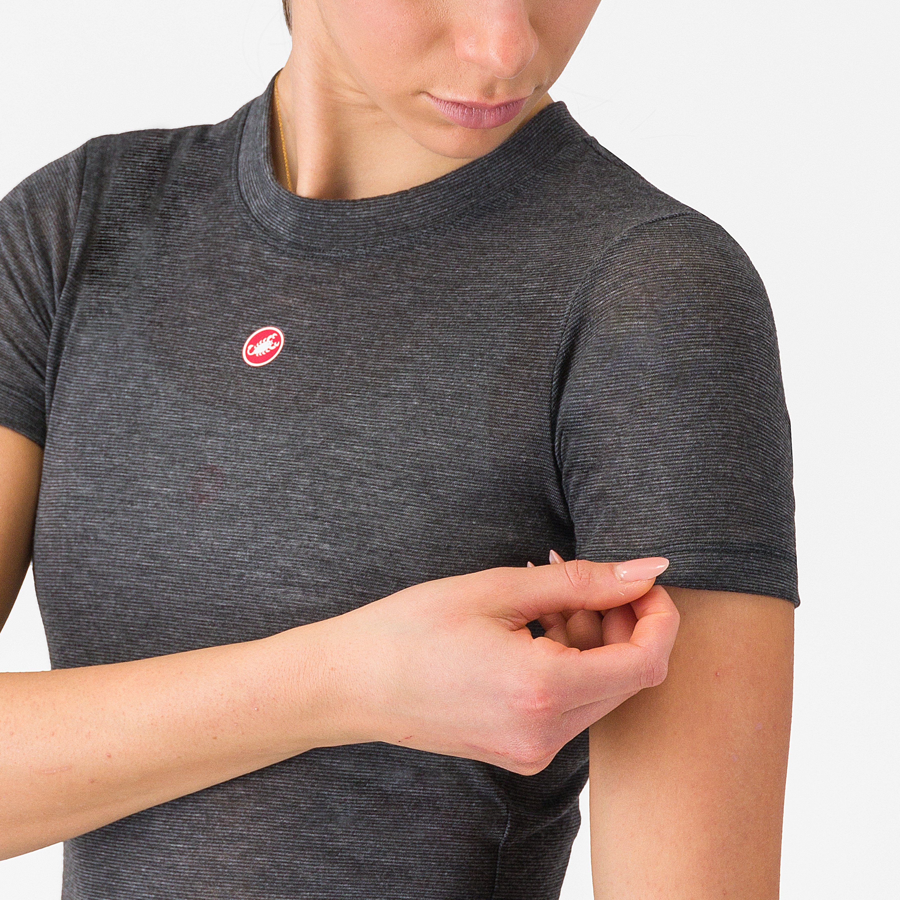 Medio base layer w short sleeve - melange gray - castelli