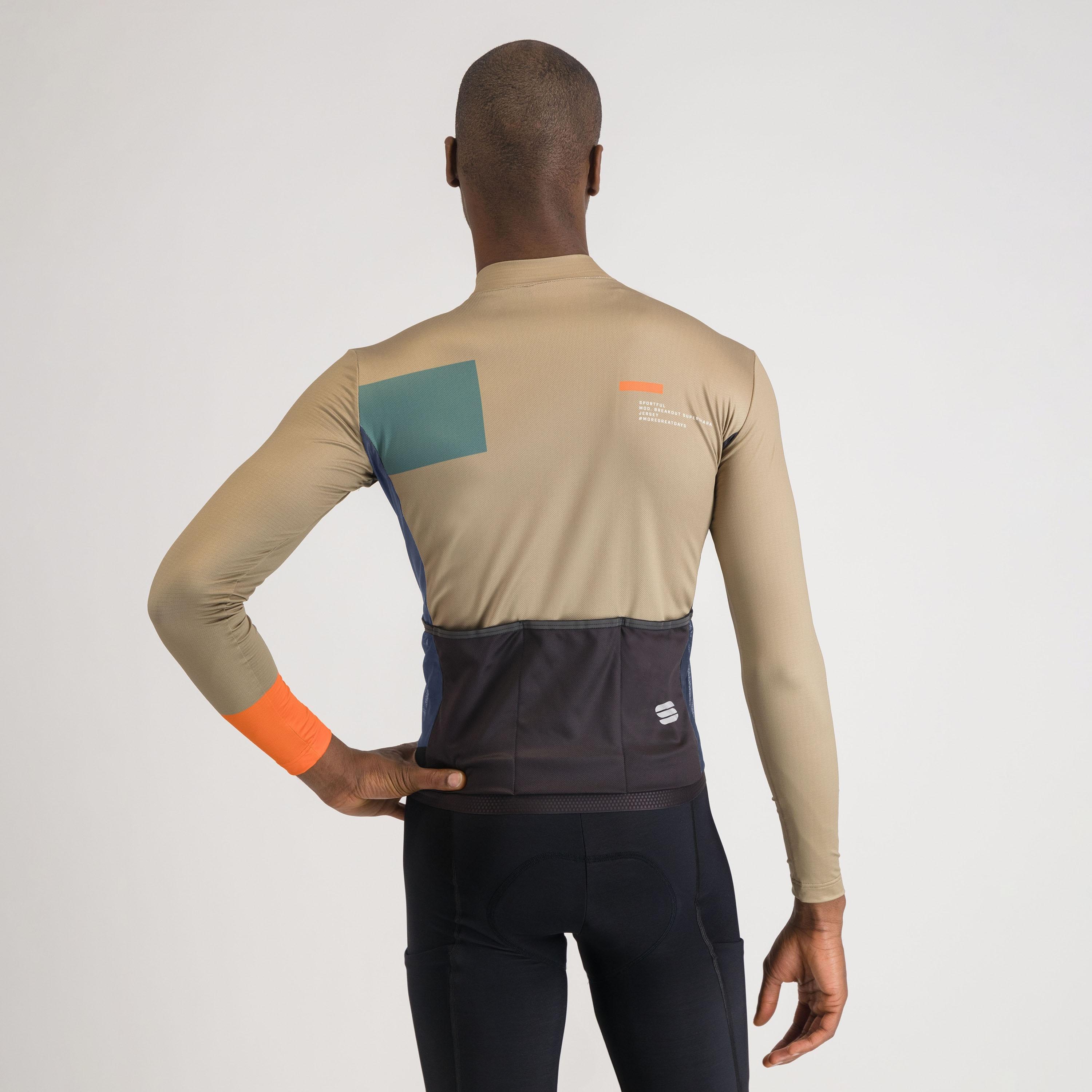 Breakout supergiara thermal jersey - olive green galaxy blue oramge - sportful