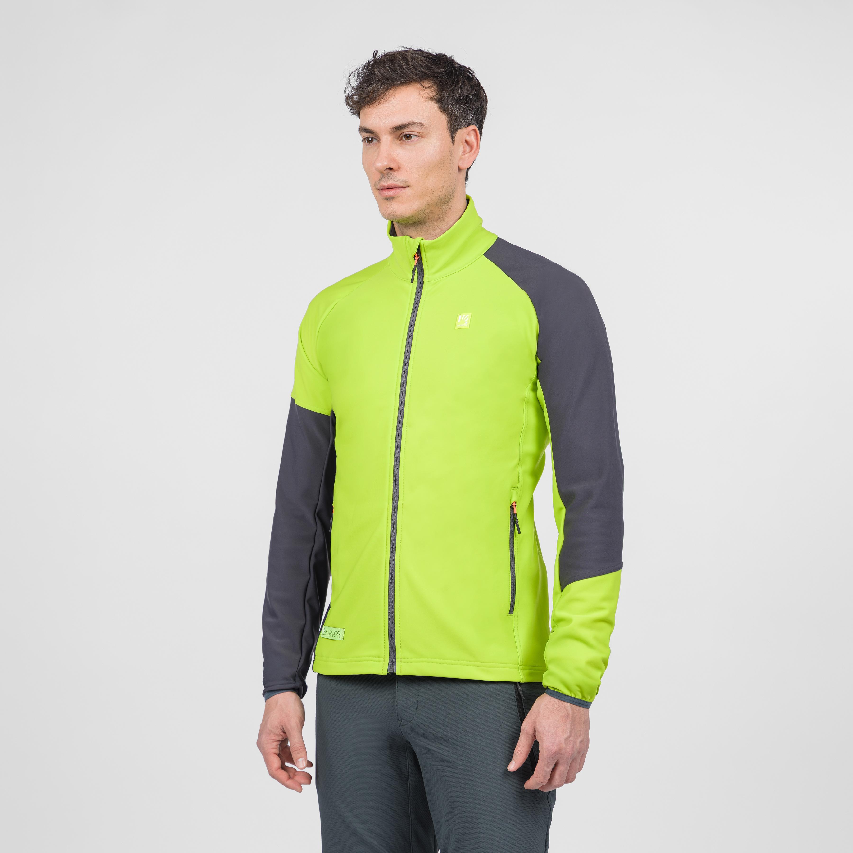 Santino full-zip fleece - lime green dark grey - karpos