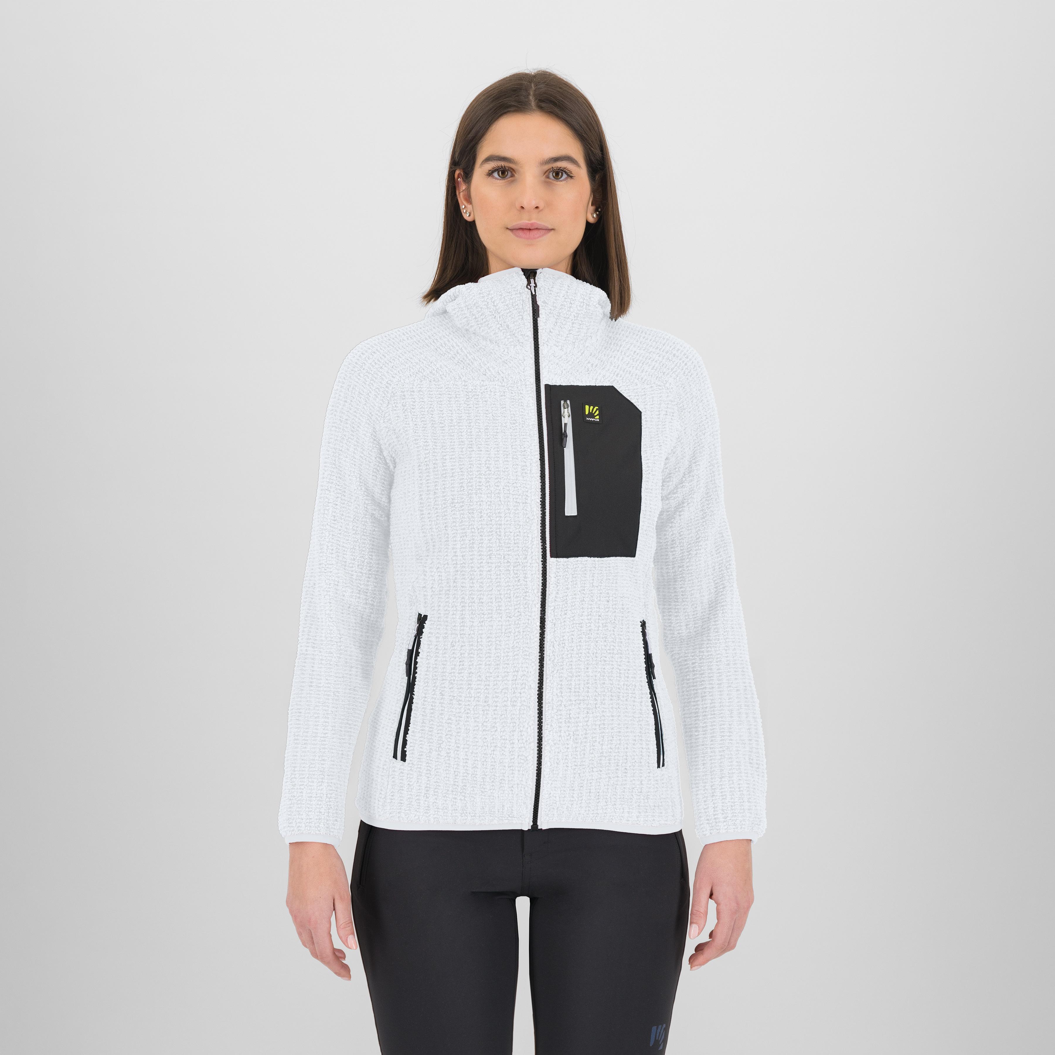 Rocchetta evo hoodie w fleece - bright white/black - karpos