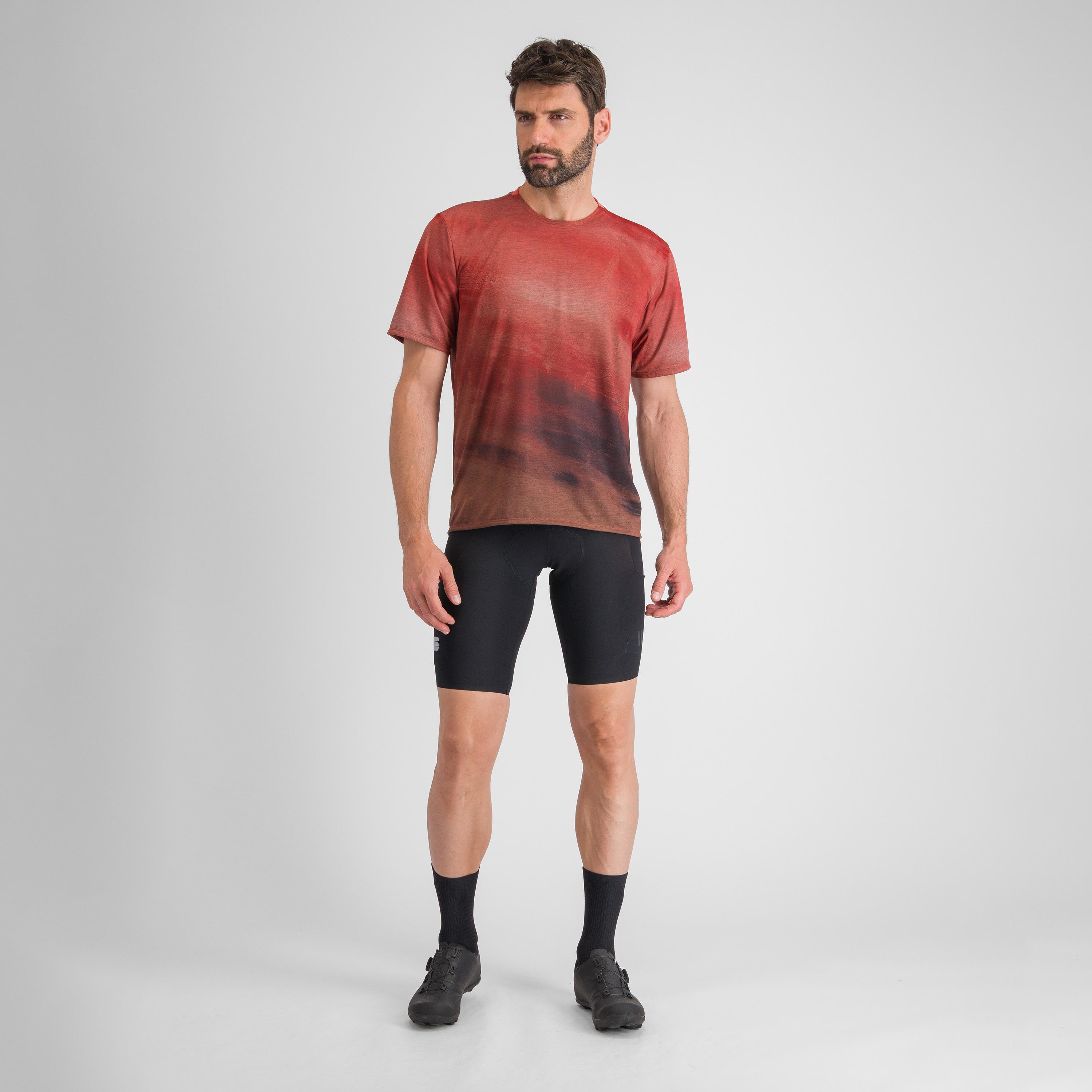 Flow giara tee - cayenna red/mud - sportful