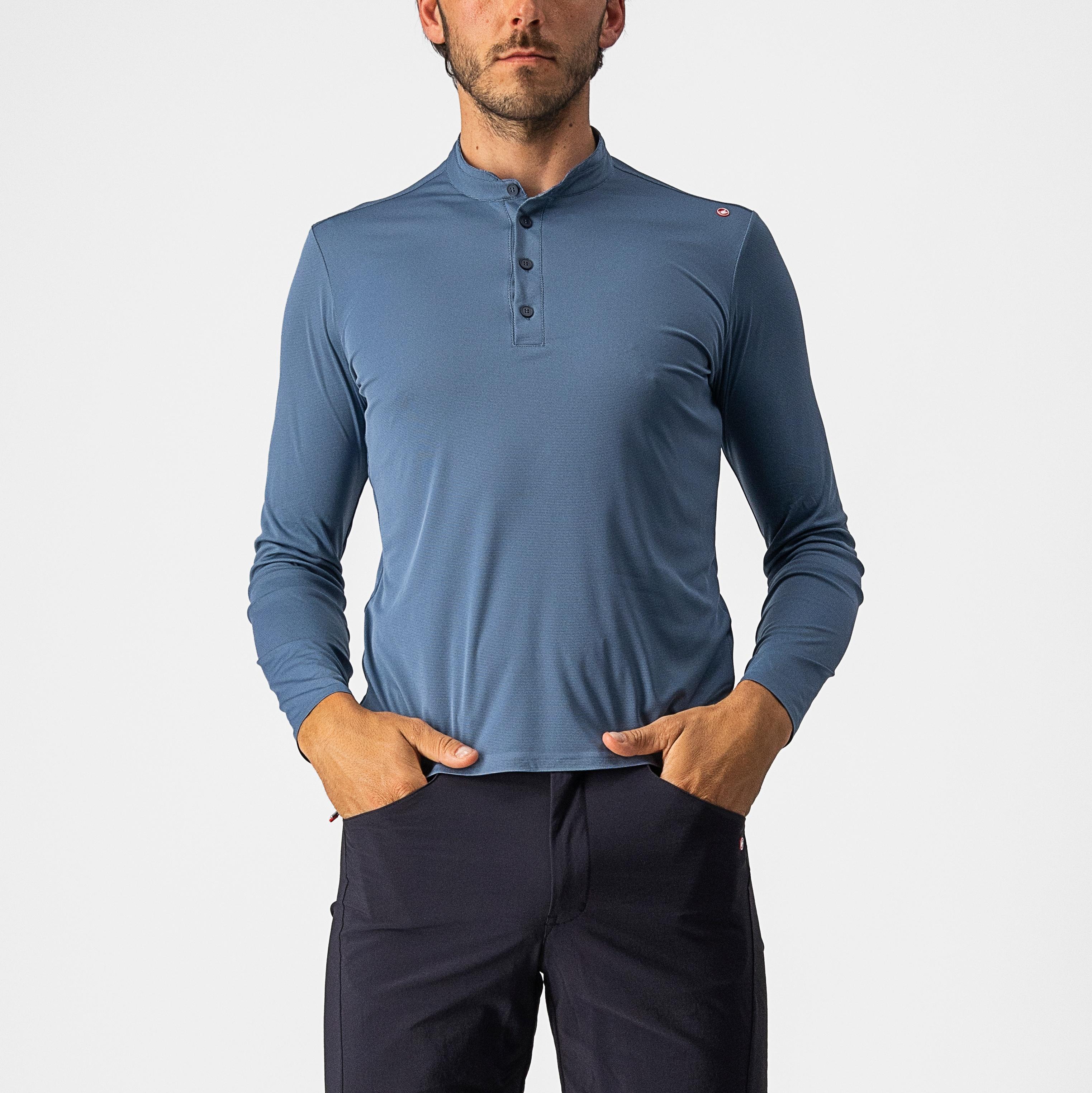 Tech 2 henley ls - light steel blue - castelli