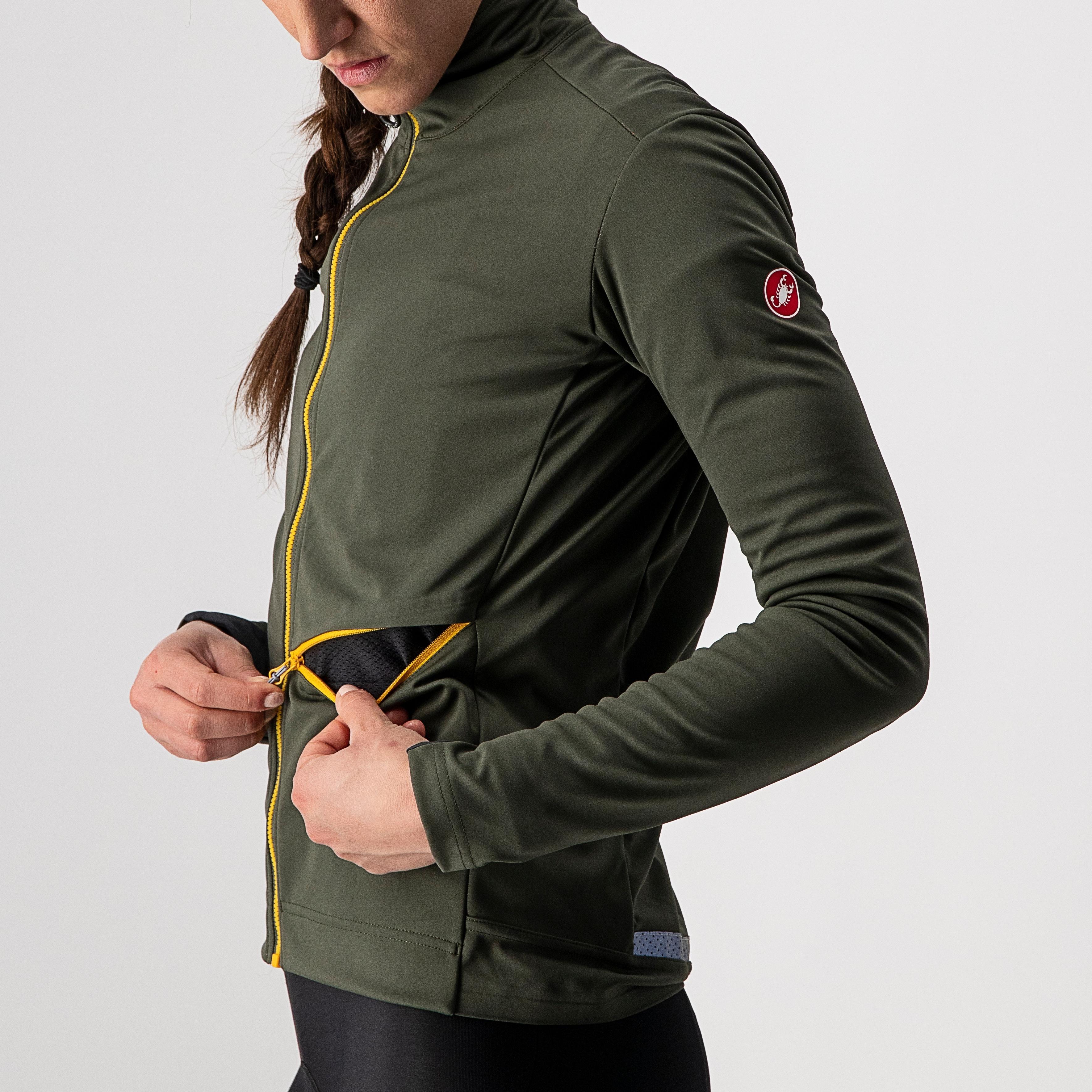 Go w jacket - military green/fiery red/saffr - castelli