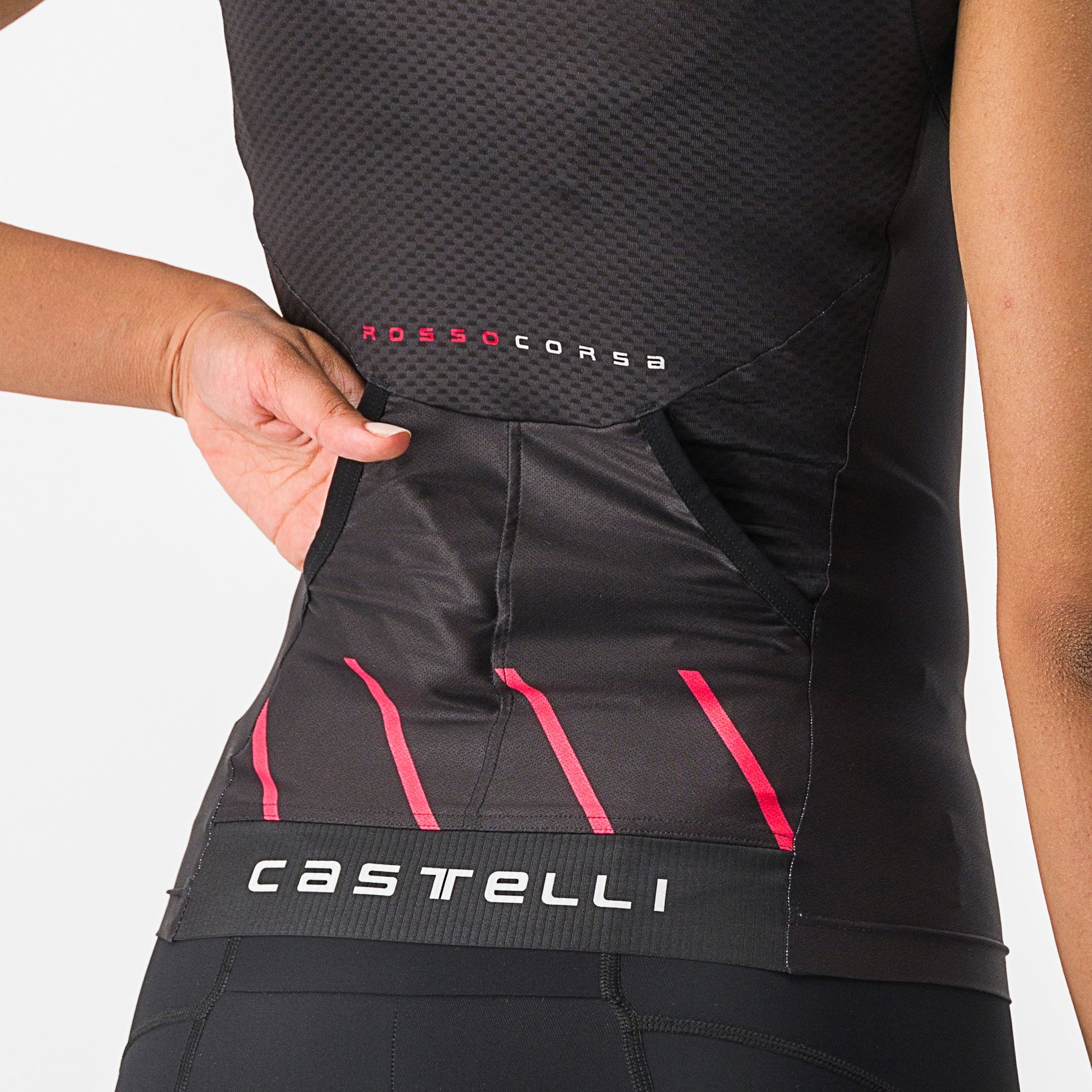 Free 2 w tri singlet - black/hibiscus - castelli