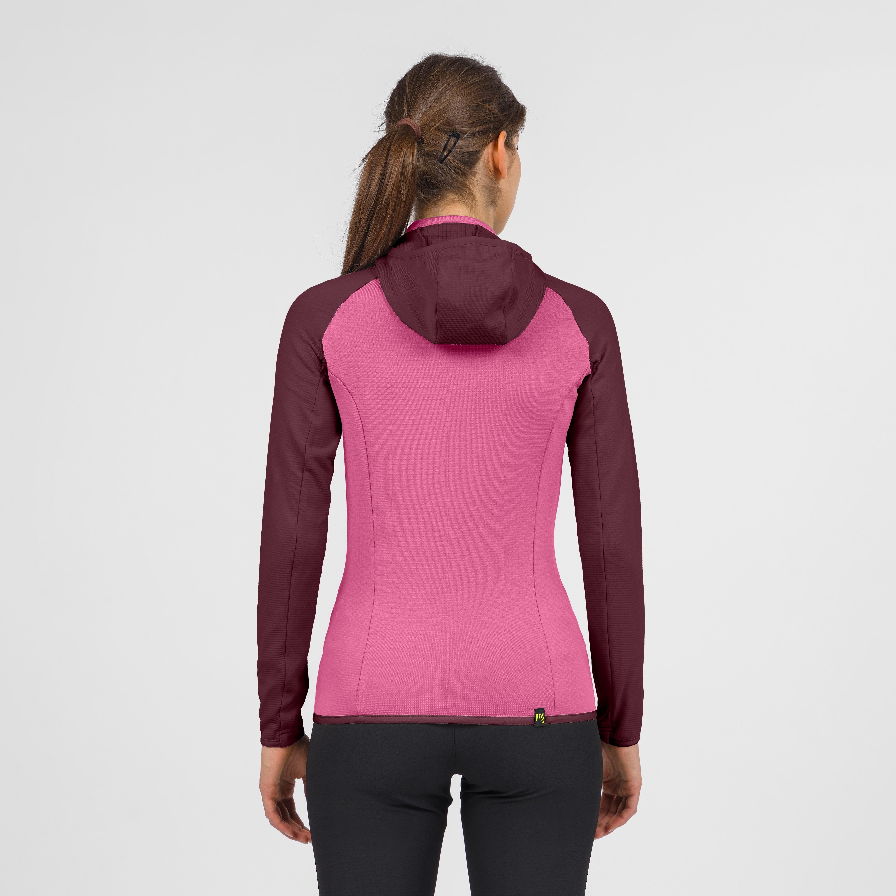 Odle evo w hoodie full zip fleece - pink power/crimson - karpos
