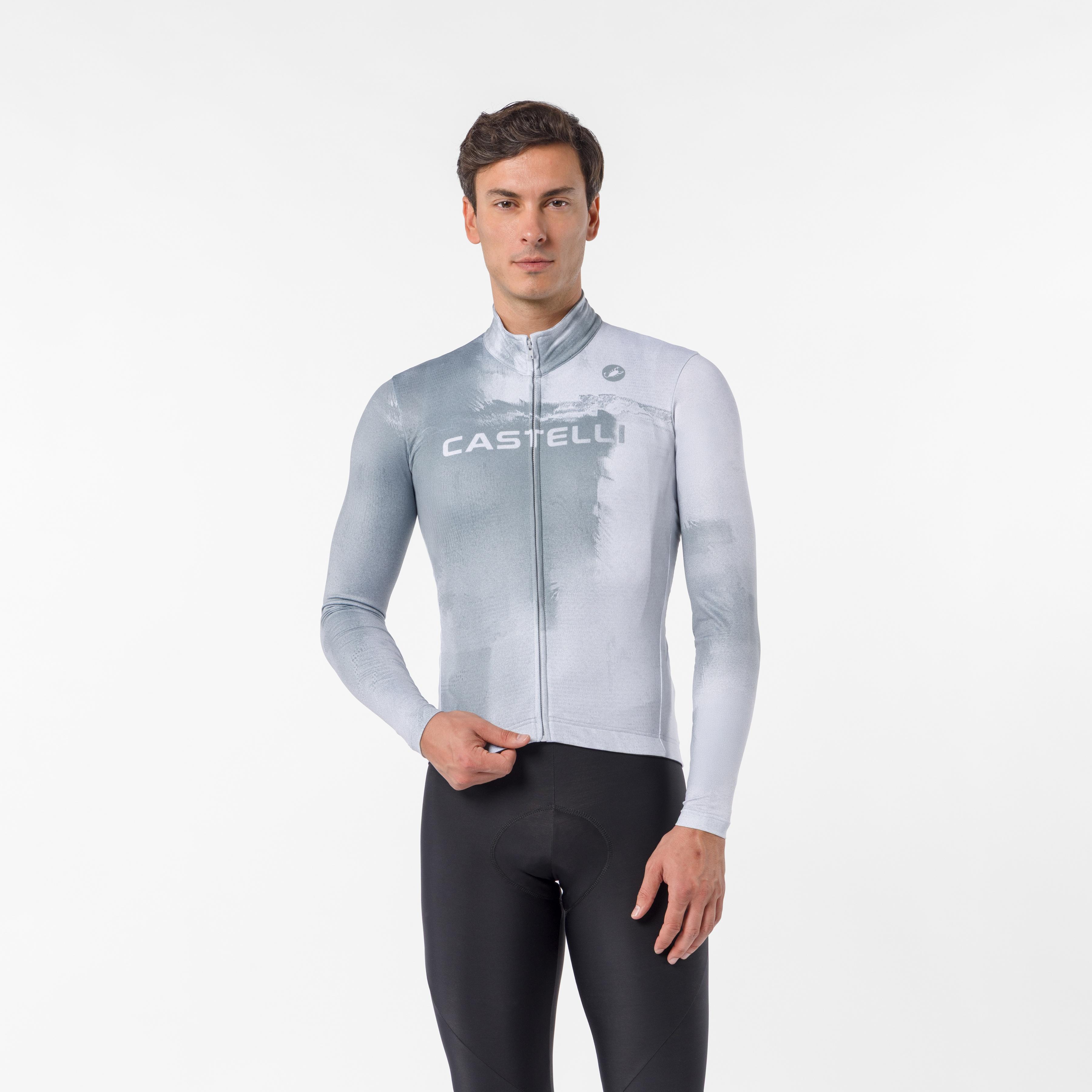 Nebula thermal ls jersey - silver gray/nickel gray - castelli