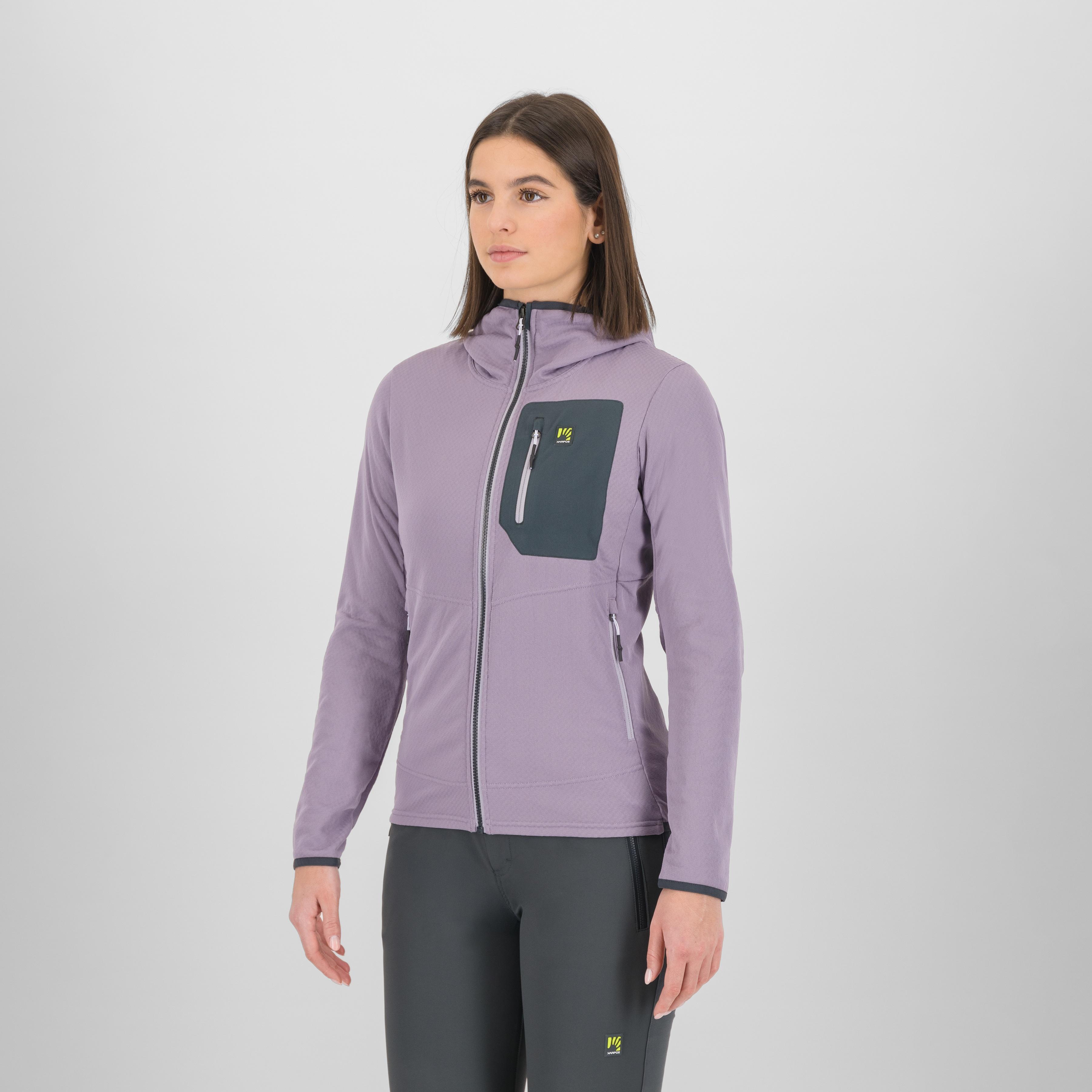 Antermoia hoodie w fleece - lavender/woodl.gray - karpos