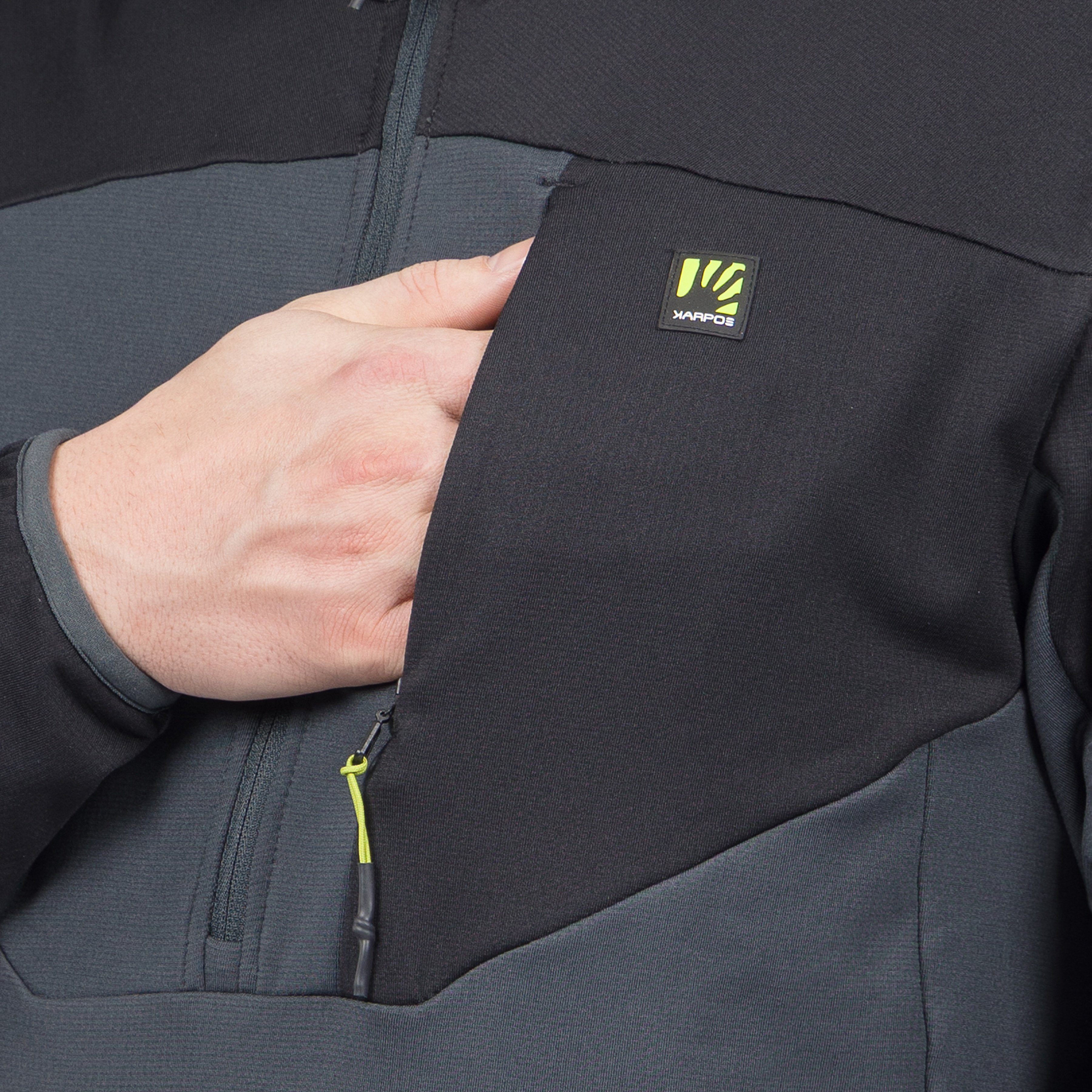 Bigontina half zip fleece - woodl.gray/black - karpos