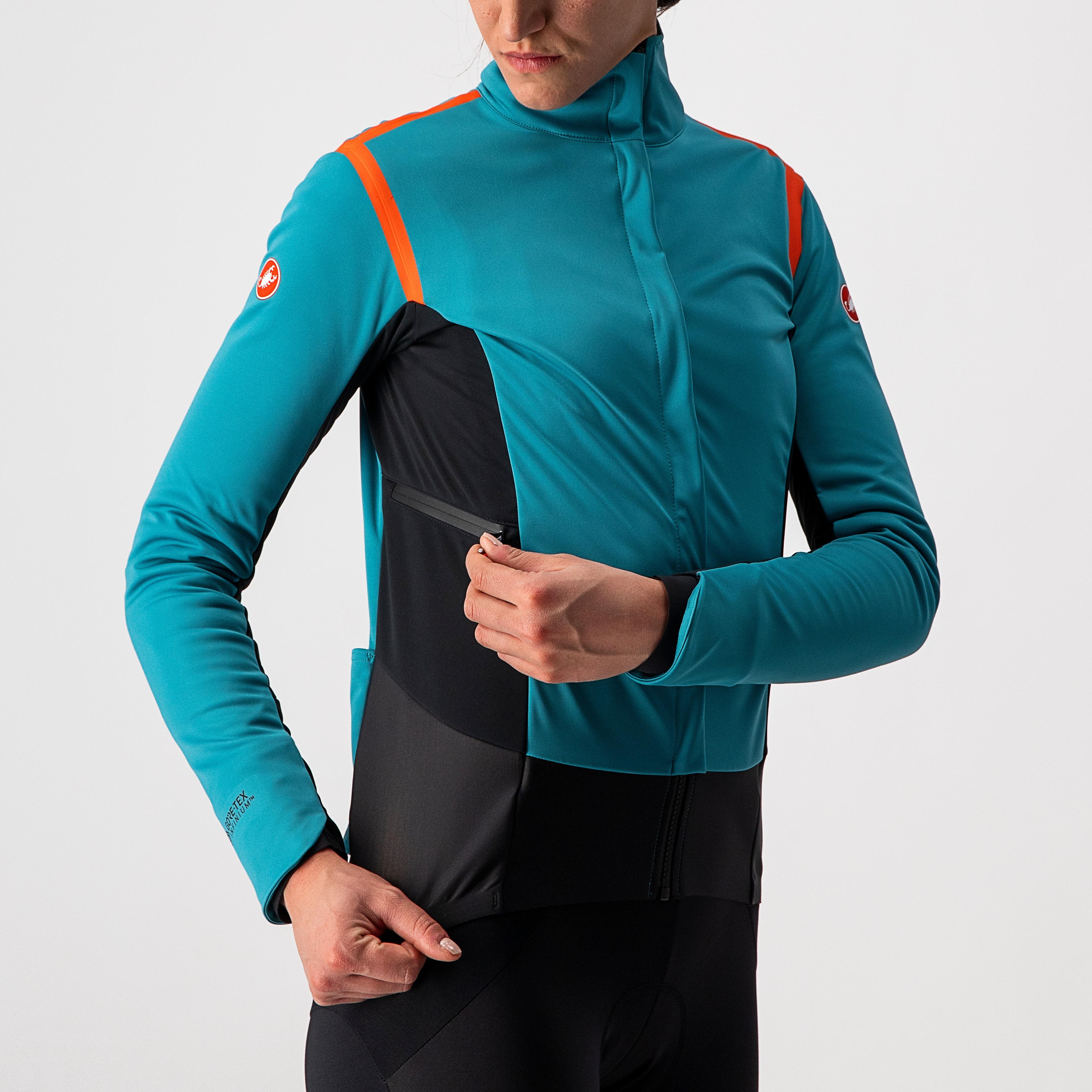 Alpha ros 2 w jacket - teal blue/fiery red-sky blue - castelli