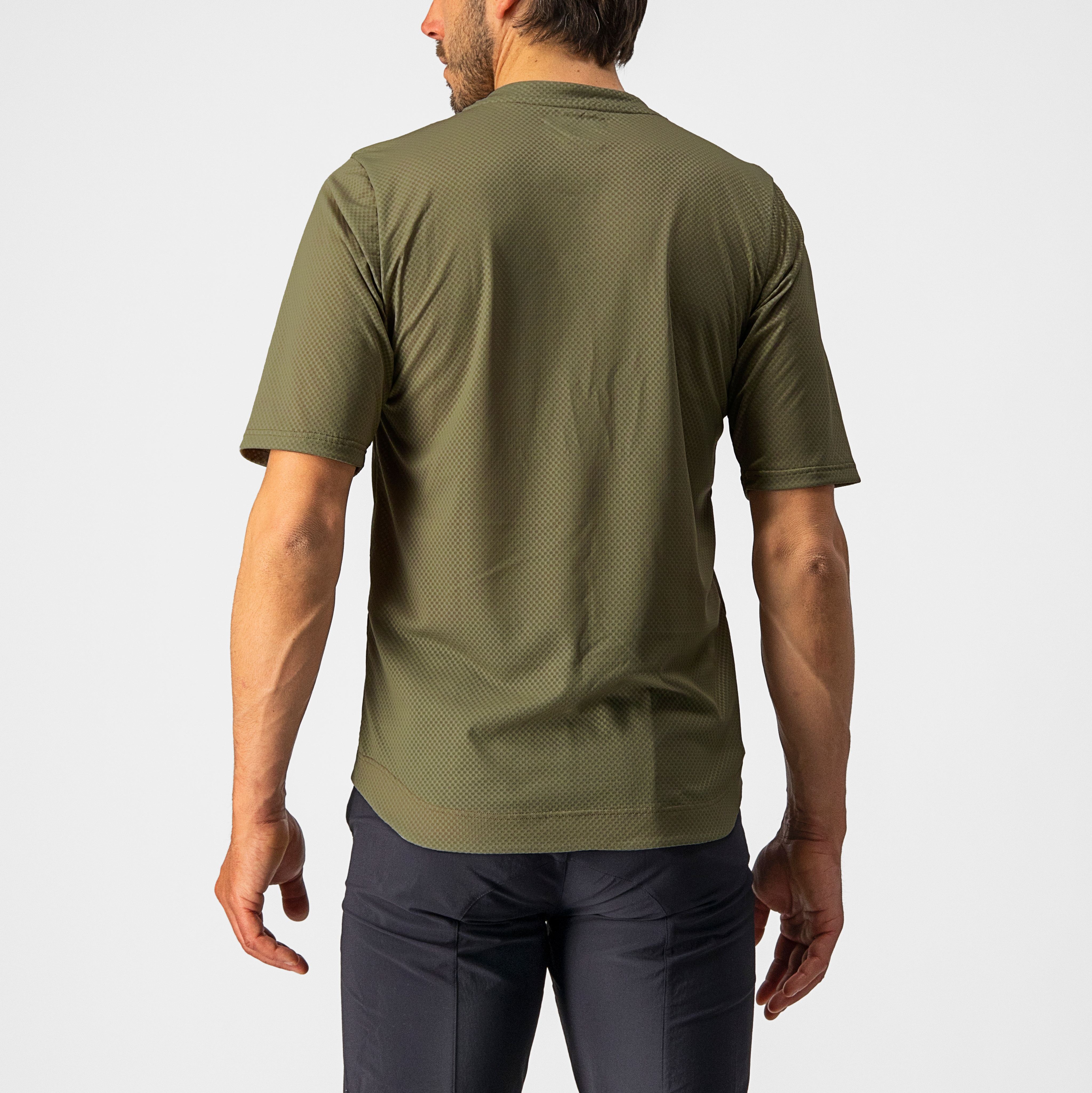 Trail tech tee - olive green/dark gray-orange r - castelli