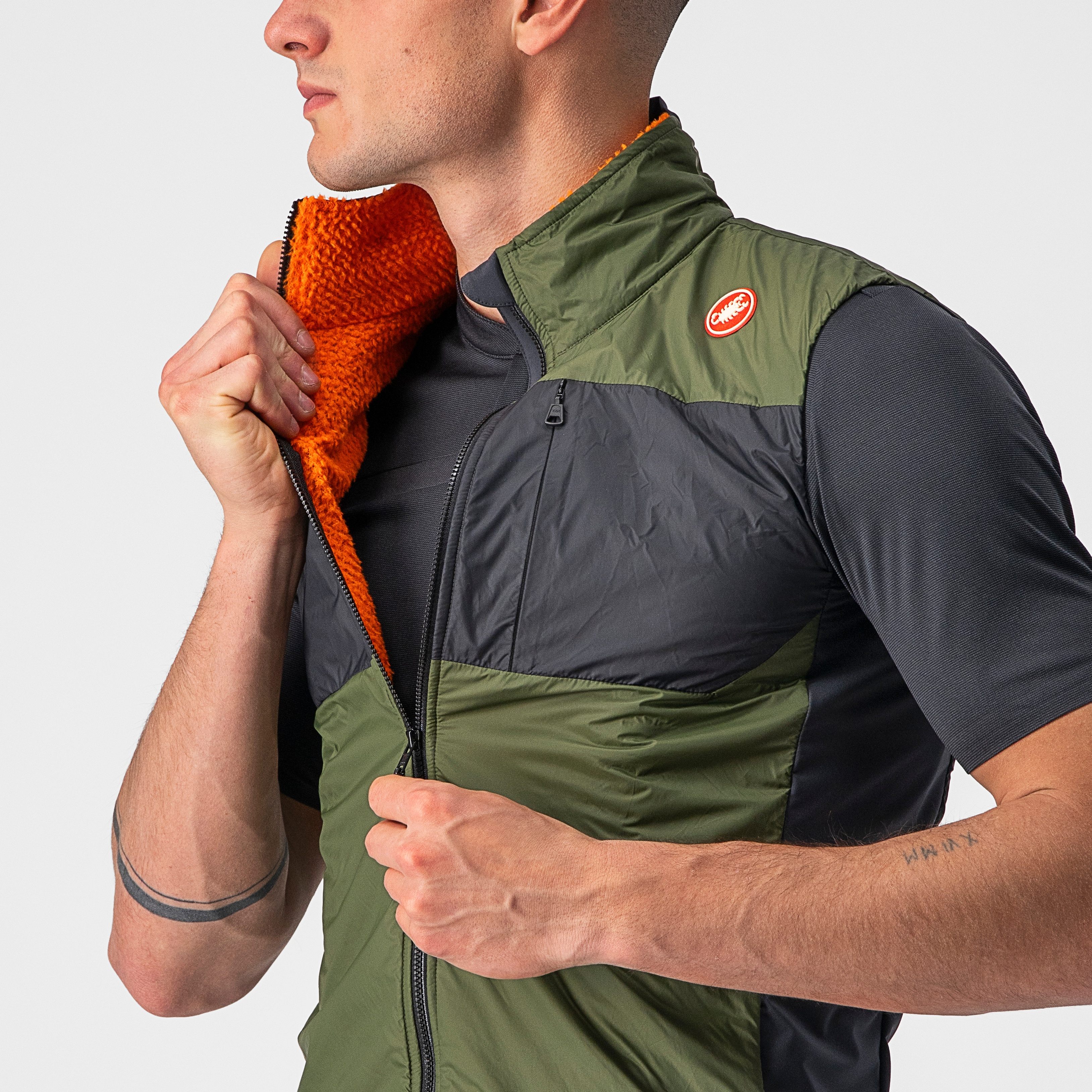Unlimited puffy vest - light military green/dark gray - castelli