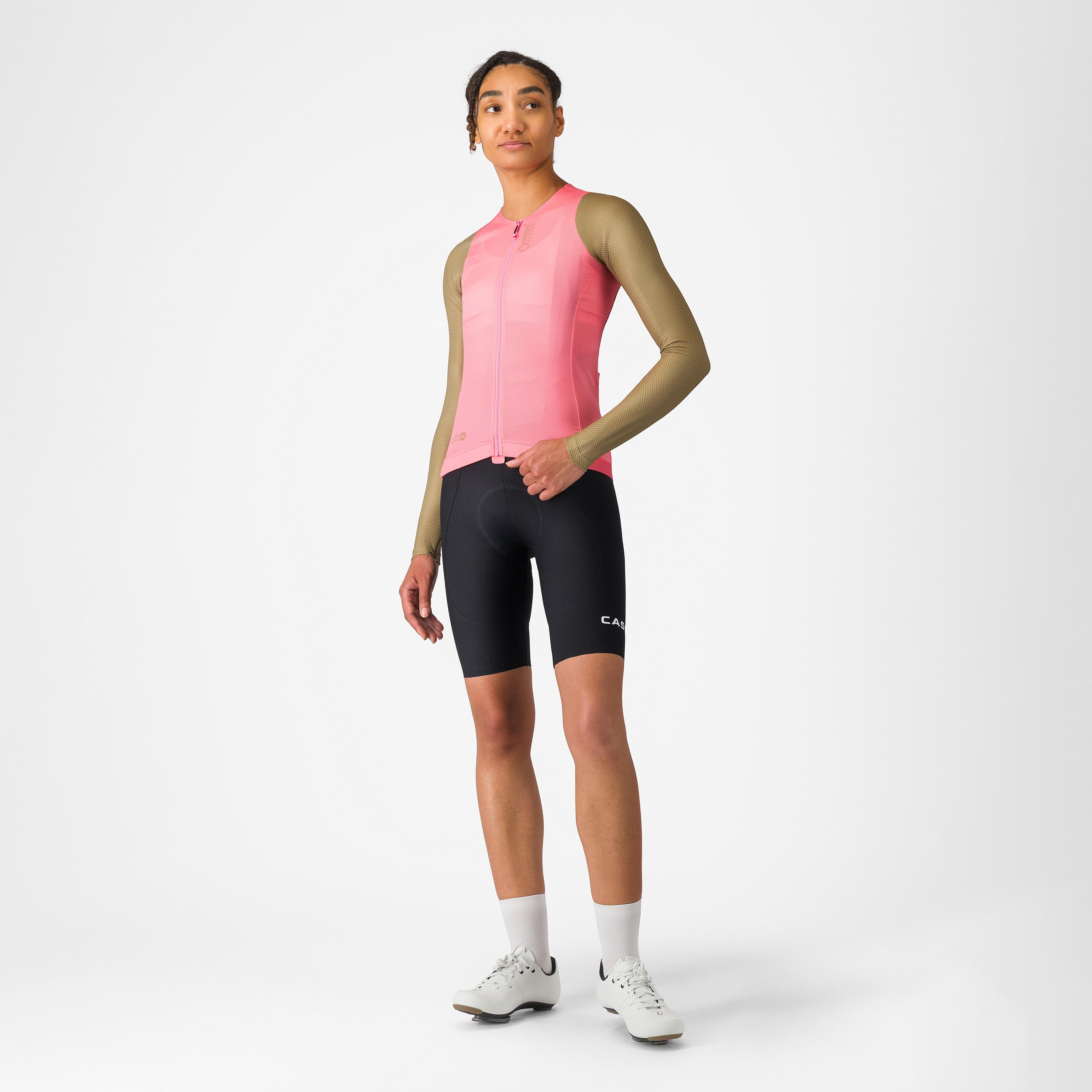 Corretto w long sleeve jersey - rosa giro/elmwood - castelli