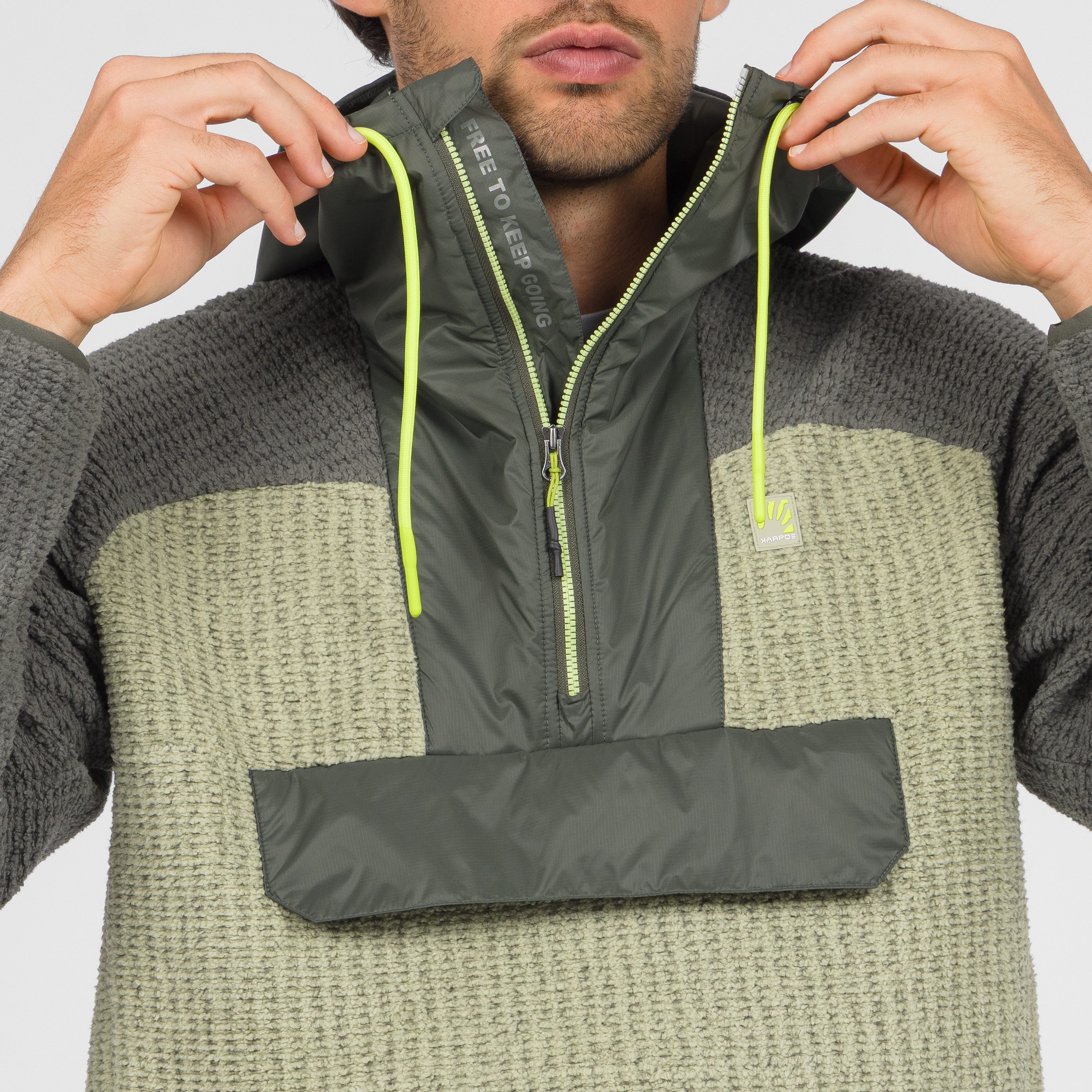 Rocchetta vogue hoodie half zip fleece - tea/castor/kambaba - karpos