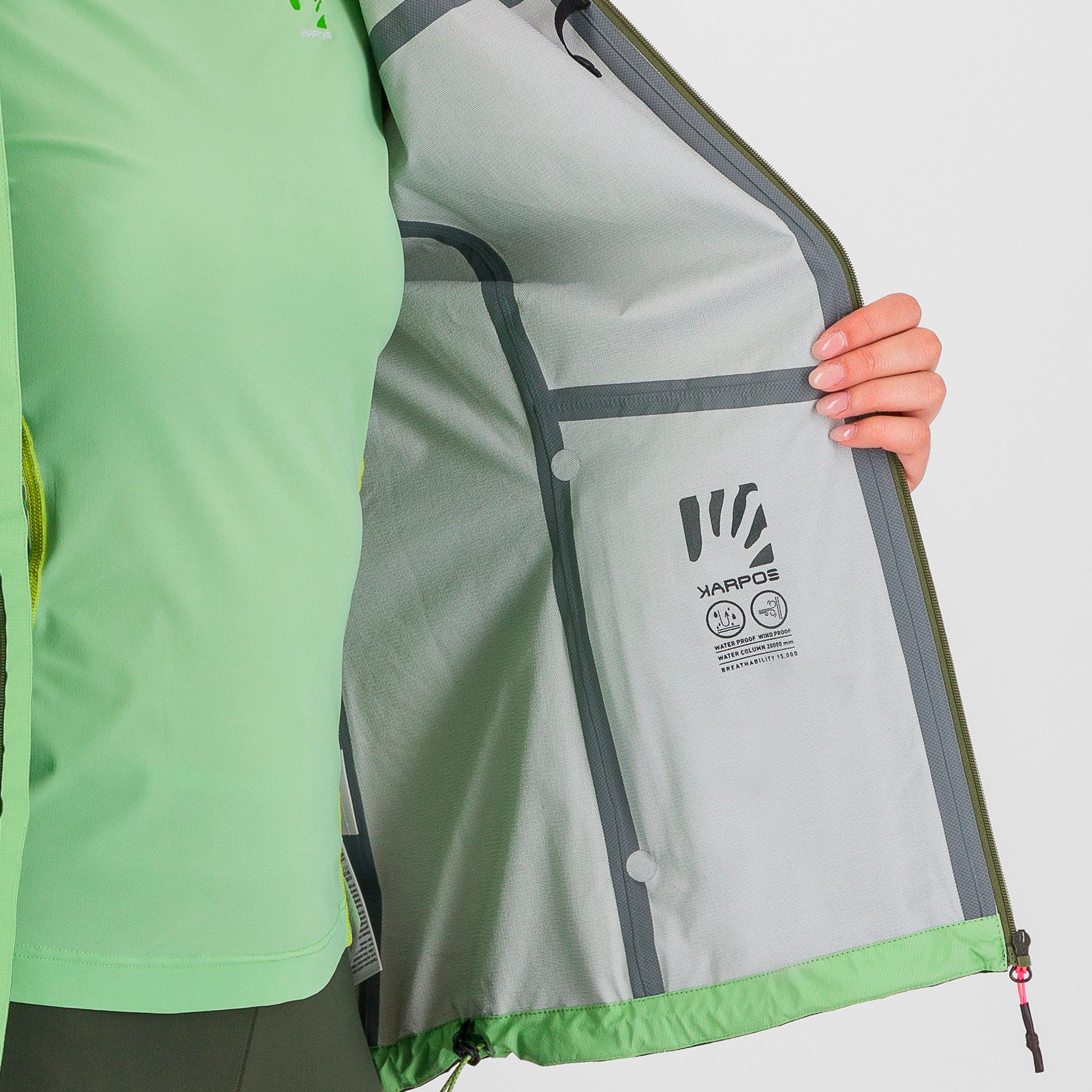 Lot rain w jacket - arcadian/rifle green - karpos