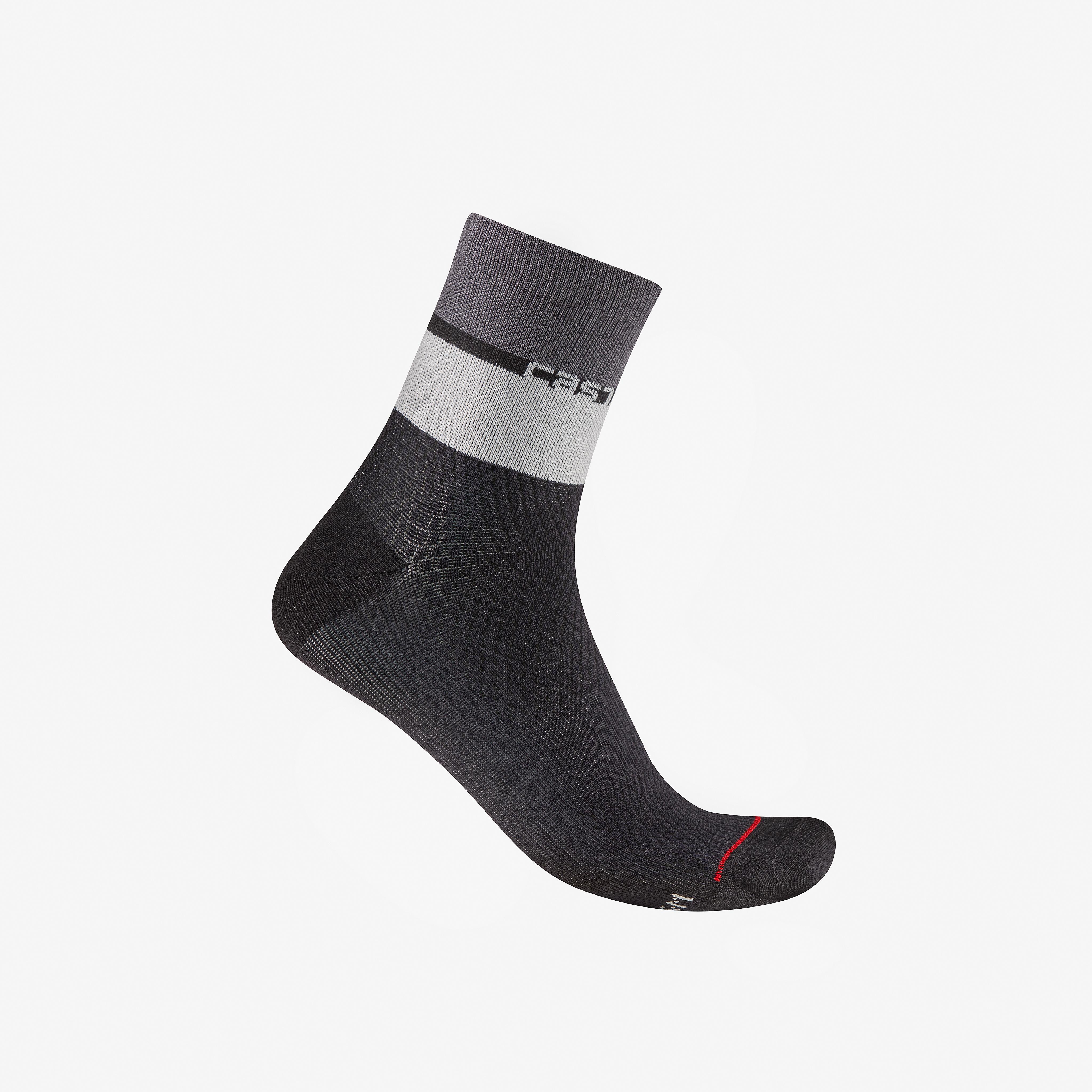 Elegante 12 sock - black/silver gray-dark gray - castelli